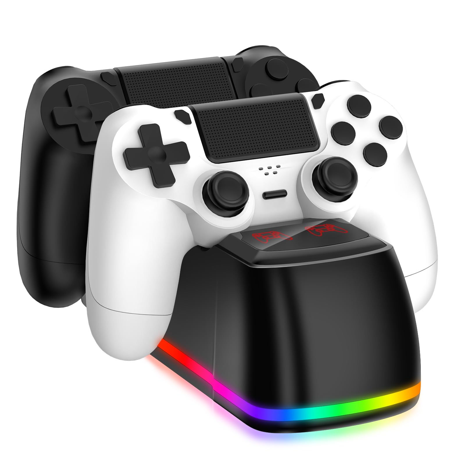 KDYGPDCT Dual Controller Charging Station for P4 - LED Charging Dock with Red/Blue Light Indicators, Fast Charging for 2 P4 Cont