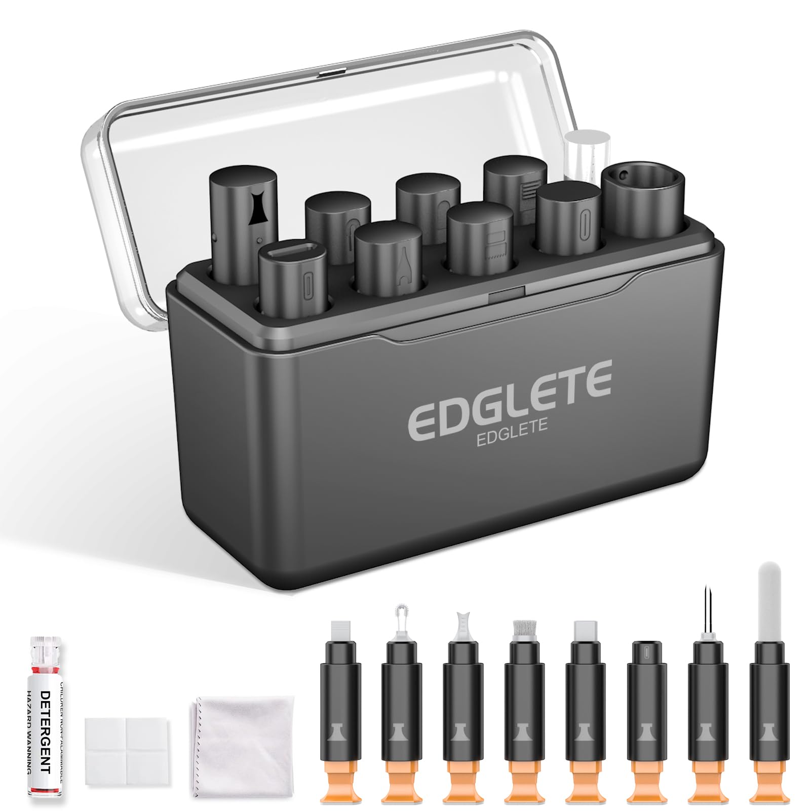 Edglete Iphone Cleaning Kit Airpod Cleaner Kit   Multi Tool Iphone Cleaner Charging Port Cleaner, Phone Port Cleaning Repair Lig
