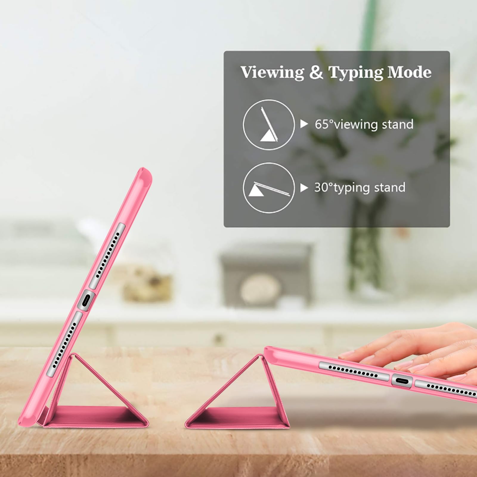 Procase Smart Case For Ipad 9.7 Inch Ipad 6Th 5Th Generation Cases, Ipad Air 2, Ipad Air Case, Slim Soft Tpu Cover Stand Smart Case For Ipad 9.7 2018 2017 Model Ipad Air 2 Air 1  Melonpink