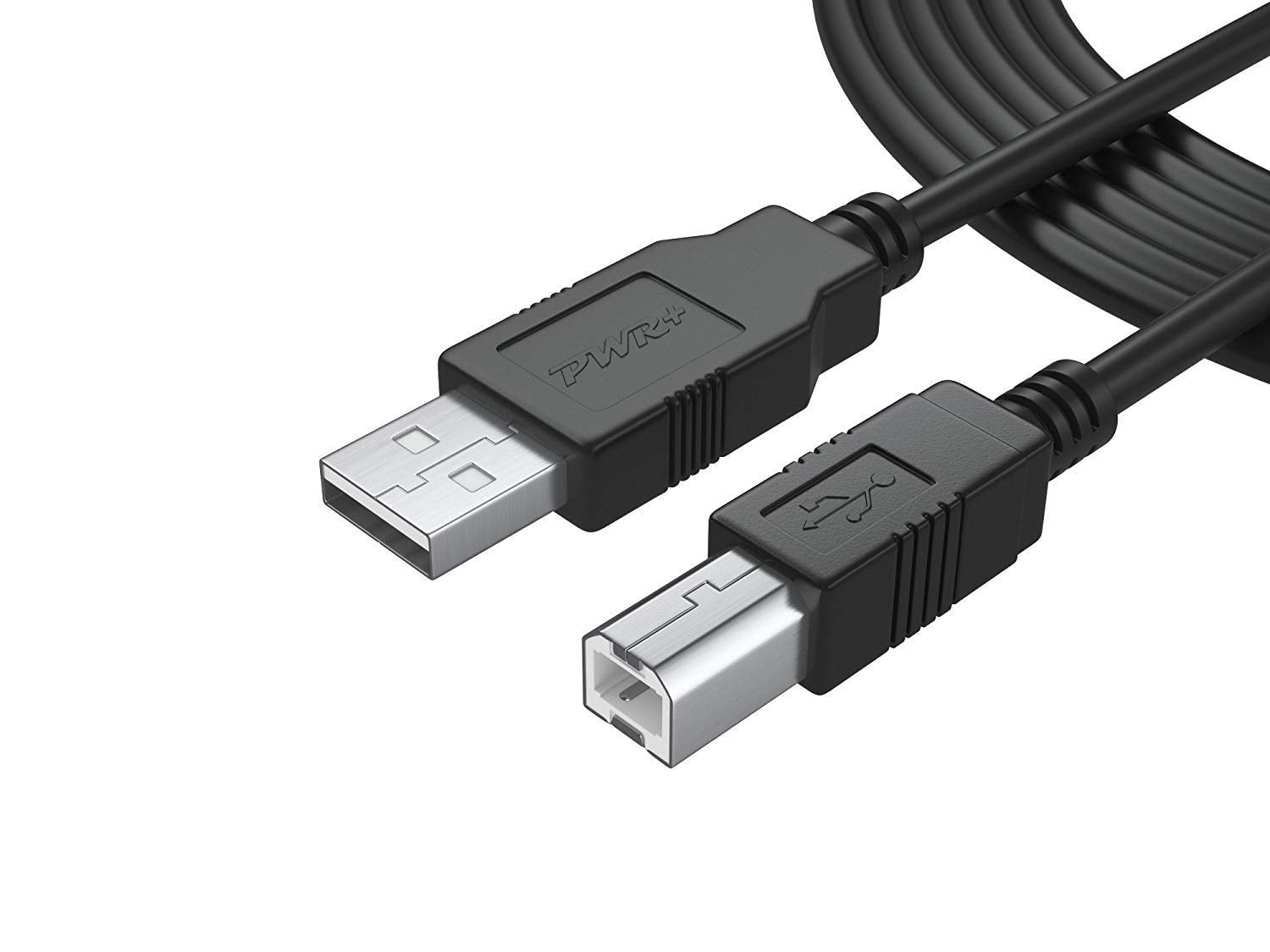 25Ft Extra Long Usb 2.0 Cable Type A To Type B High Speed Cord For Audio Interface, Midi Keyboard, Usb Microphone, Mixer, Speake