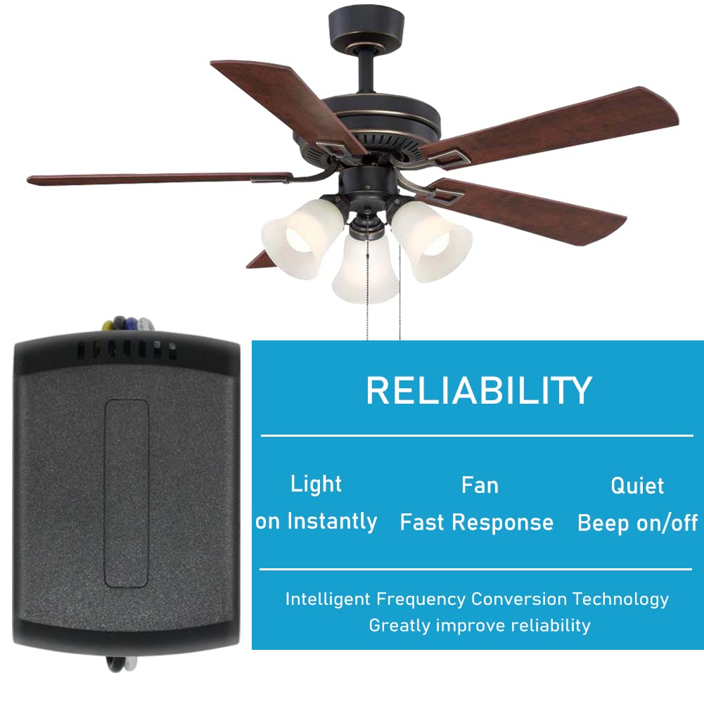 Yukihalu Ceiling Fan Remote Control Kit, Universal And Compact Size, Fan Speeds And Timings Control, Comply With Ul1917