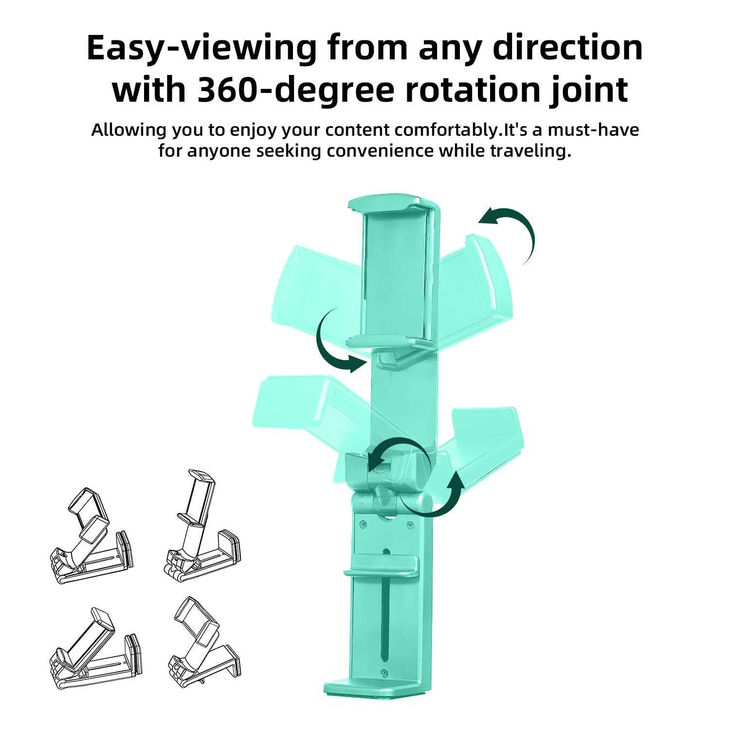 Airplane Phone Holder,Portable Universal Phone Mount With Multi-Directional Rotation,Hands Free Travel Accessory For Airplane Se