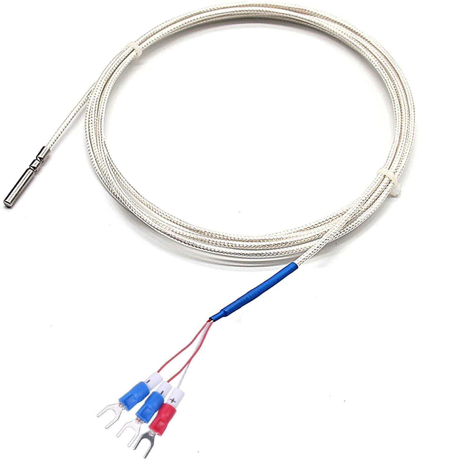 Rtd Pt100 Temperature Sensor Probe, Jaybva Waterproof Stainless Steel Thermistor Three Wire High Precise Accuracy Range: 50? To
