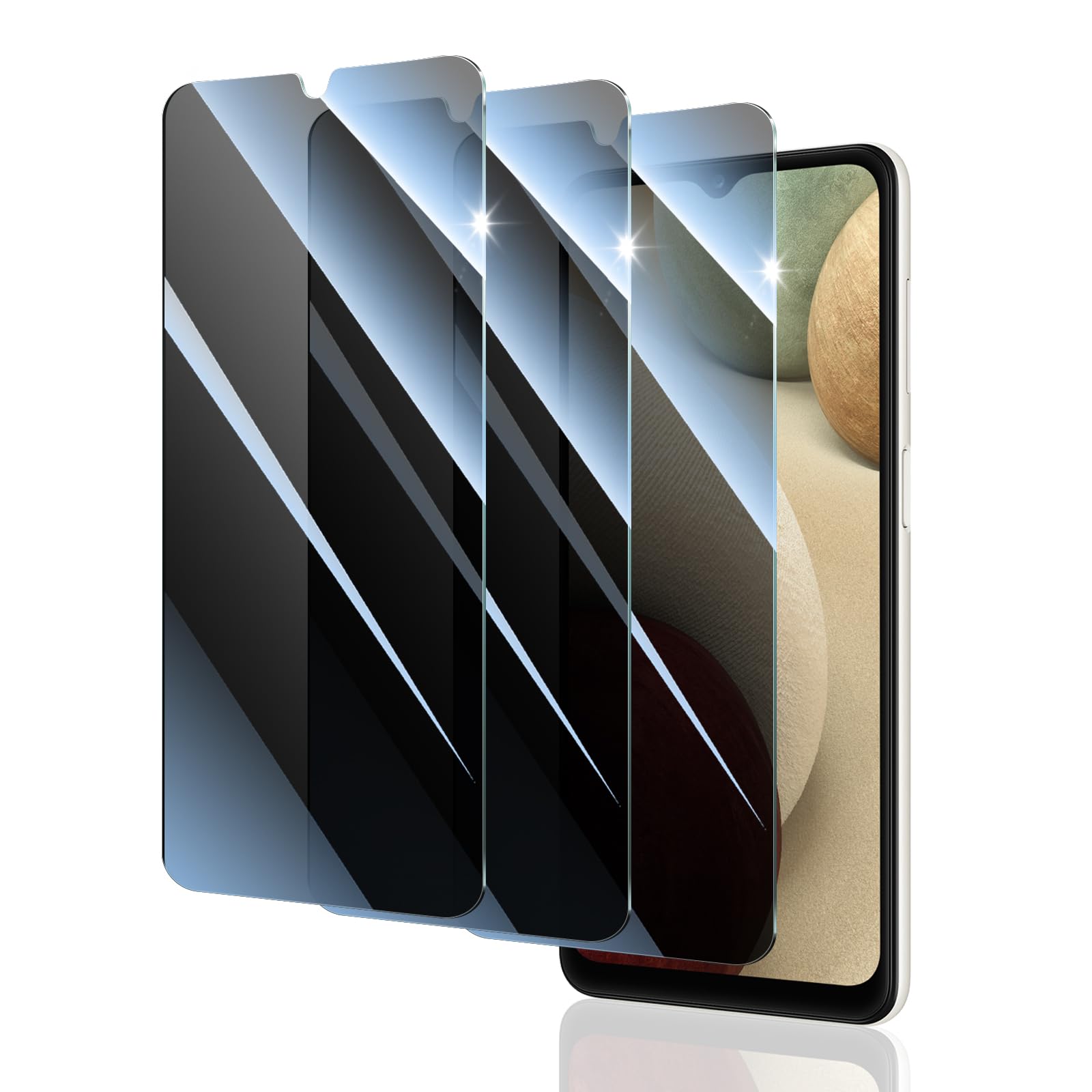 Fynorao Privacy Screen Protector for Samsung A12/A13/A23/A32 5G/A03/A03S/A04/A04S & Redmi 10X, Anti-Spy Tempered Glass, Private 