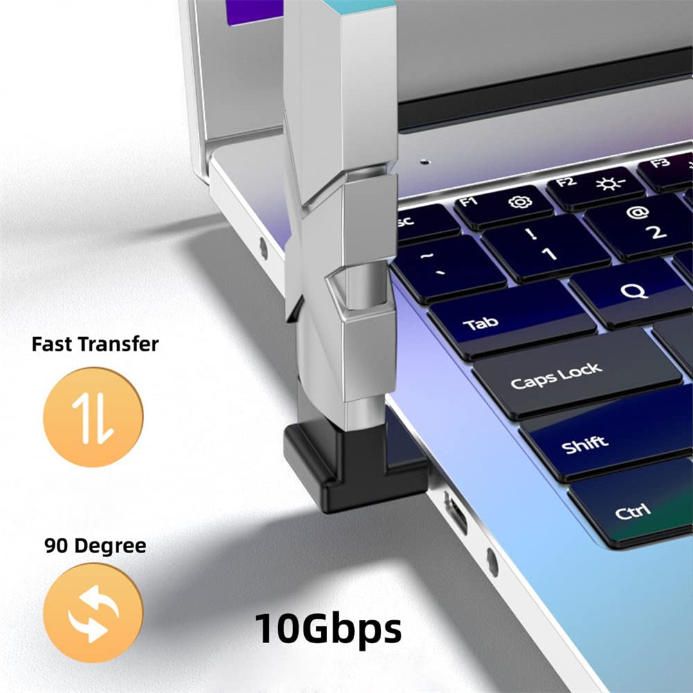 Cablecc 10Gbps Usb3.0 Male To Female Extension Power Data Video Adapter 90 Degree Up Angled Type