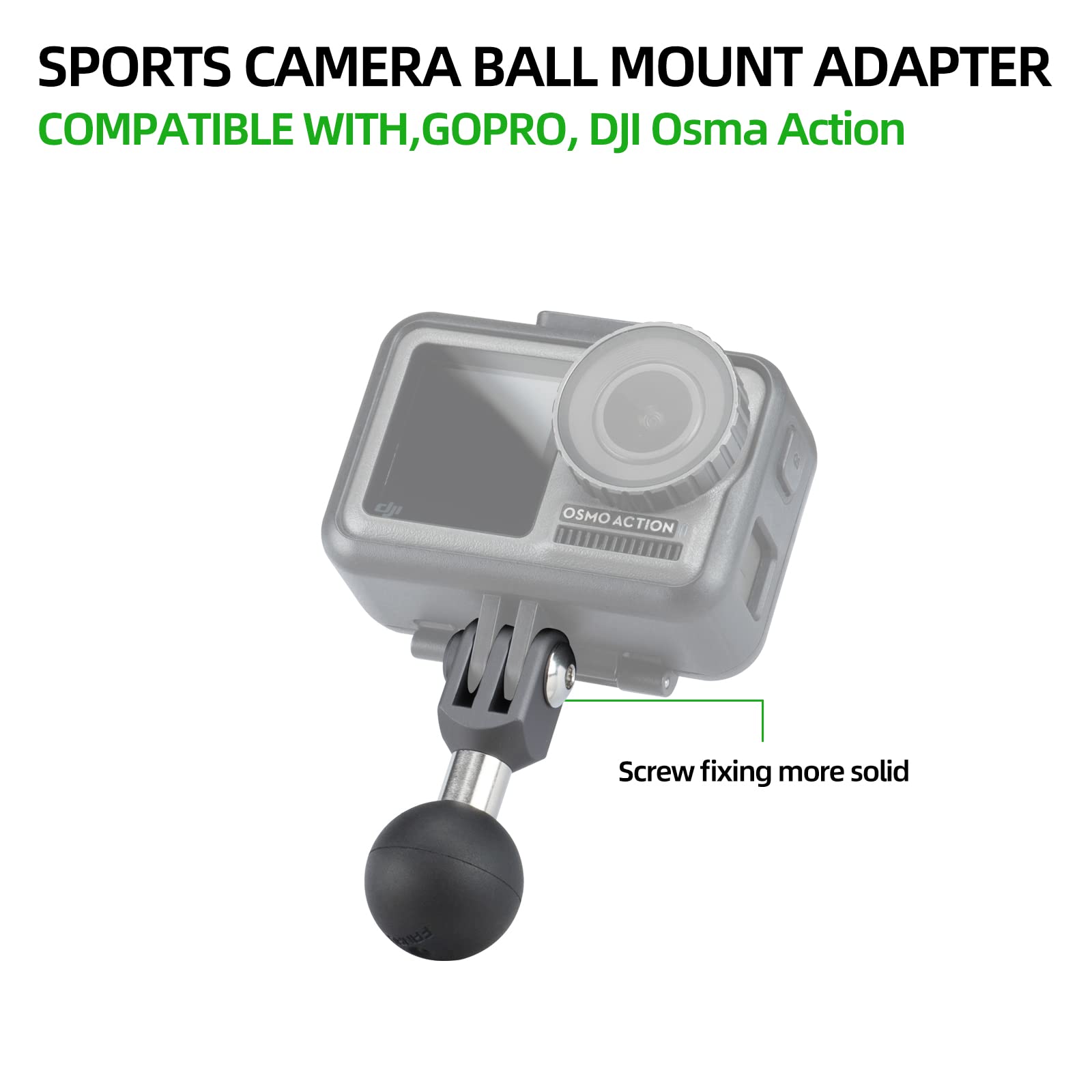Fanaue Gb 01 Action Camera Universal Ball Adapter Interface 1'' Ball Assembly,Compatible With Gopro Hero 9/10/11 And Other Brand