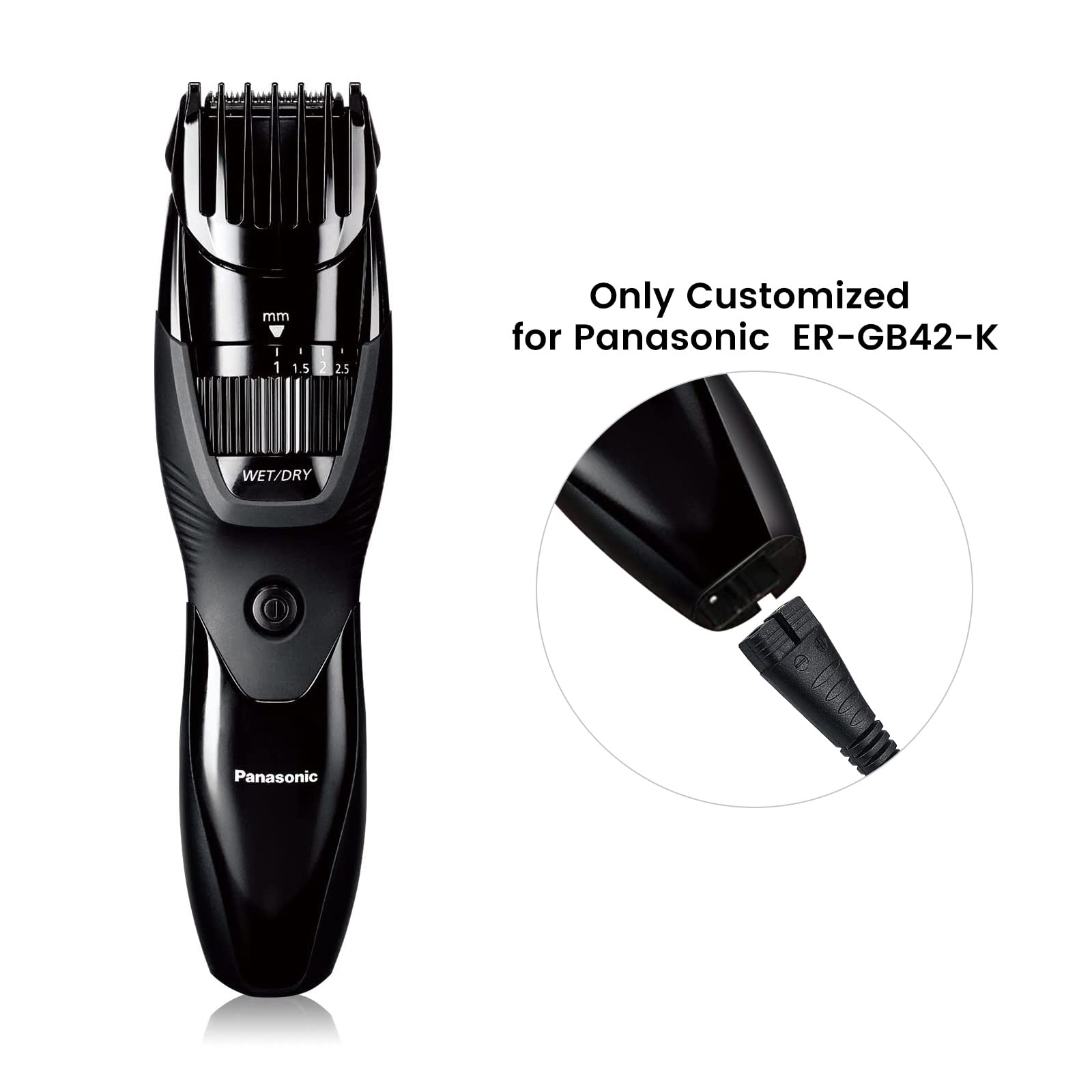 Charger Replacement For Panasonic Shaver Er Gb42 K, Charging Cable For Beard Trimmer, With Cleaning Brush