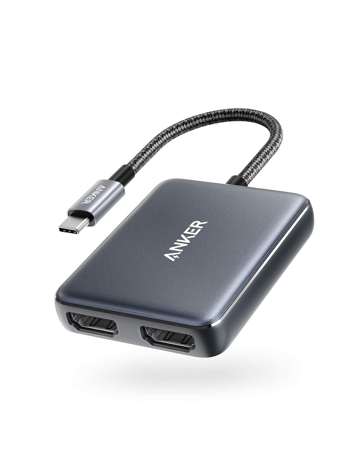 Anker Usb C To Dual Hdmi Adapter, Compact And Portable Usb C Adapter, Supports 4K@60Hz And Dual 4K@30Hz, For Macbook/Lenovoyoga/