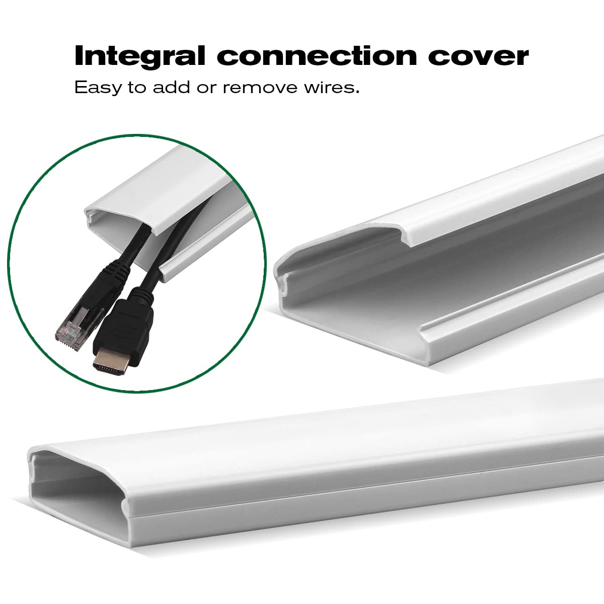 85In Cable Management Kit, Pherkorm Flip Top Cable Raceways, Cable Cord Hider Used For Wall  Mounted Tvs And Monitors 6Xl14.2 W2