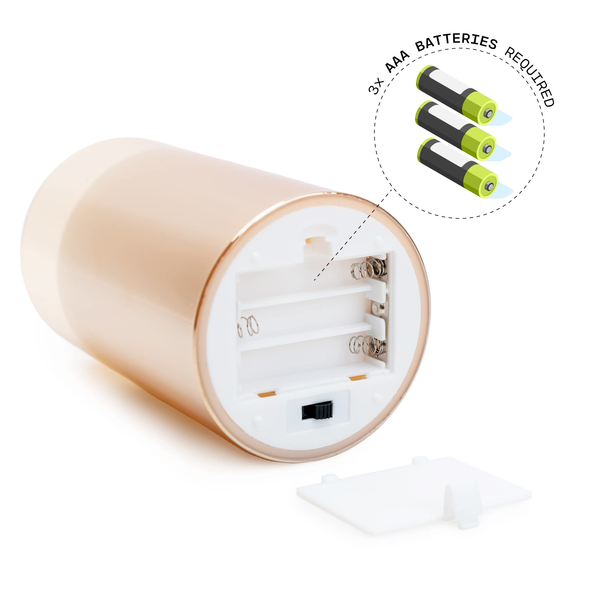 Wyzworks Gold Metallic Led Tinted Glass Mirrored Flickering Flameless Pillar Candles, Set Of 3 W/Remote Control, Timer, Realisti