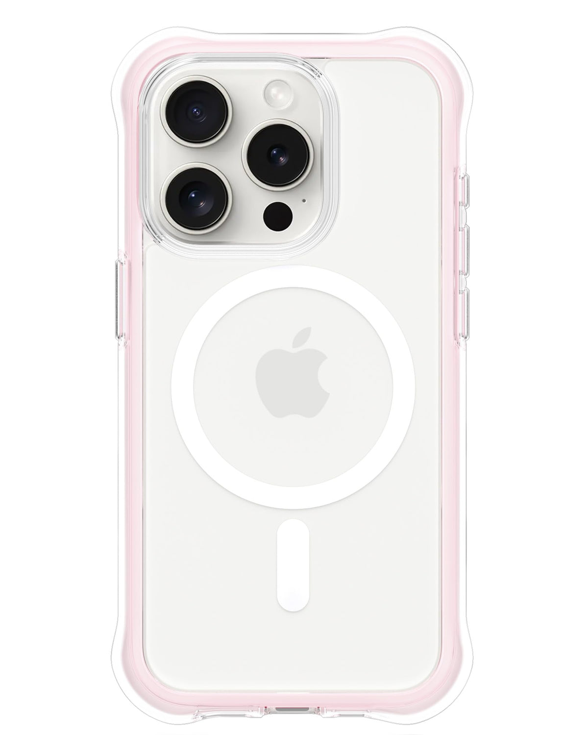 Ornarto Air Case For Iphone 15 Pro Clear, Compatible With Magsafe, Military-Grade Drop Protection Cover With Built-In Air-Pink