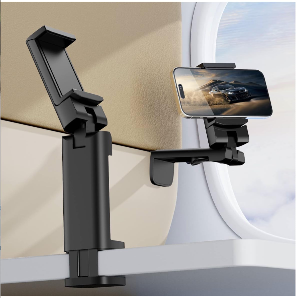 Elokipoe Universal Airplane Phone Holder, In Flight Travel Essentials Phone Holder Mount, 2 Pack