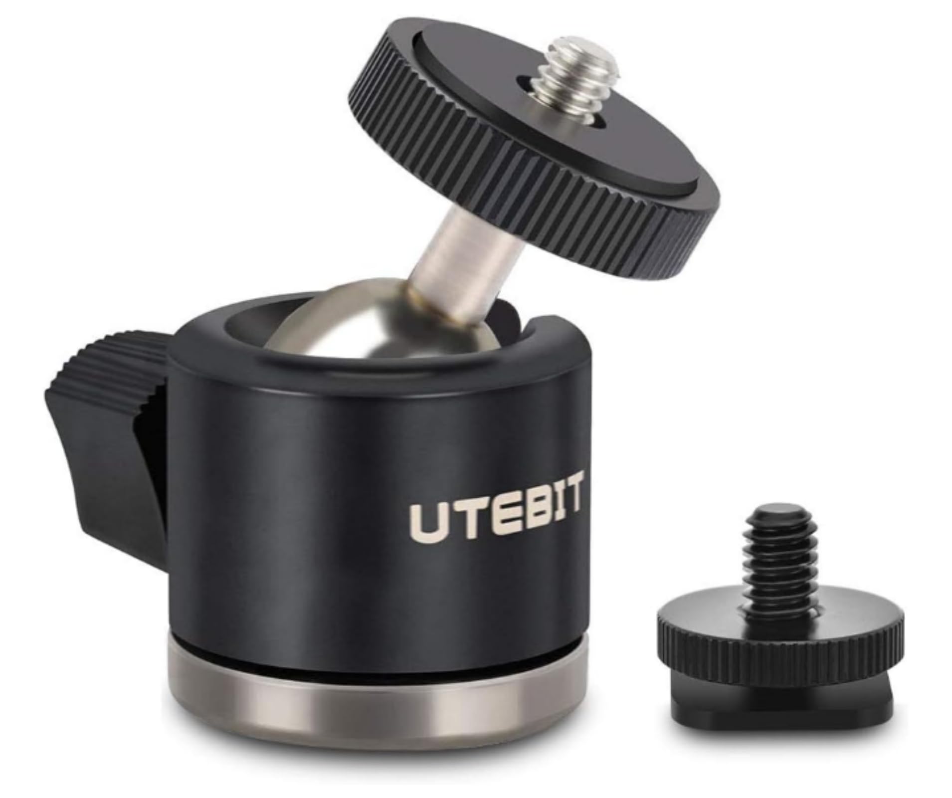 Utebit Mini Ball Head, Tripod Head With 1/4' Hot Shoe, 360� Rotatable Ball Heads Camera Mount Adapter, Aluminium 20Mm Ballhead Compatible With Tripods, Monopods, Htc Vive, Slr Cameras Loading 6.6Lb