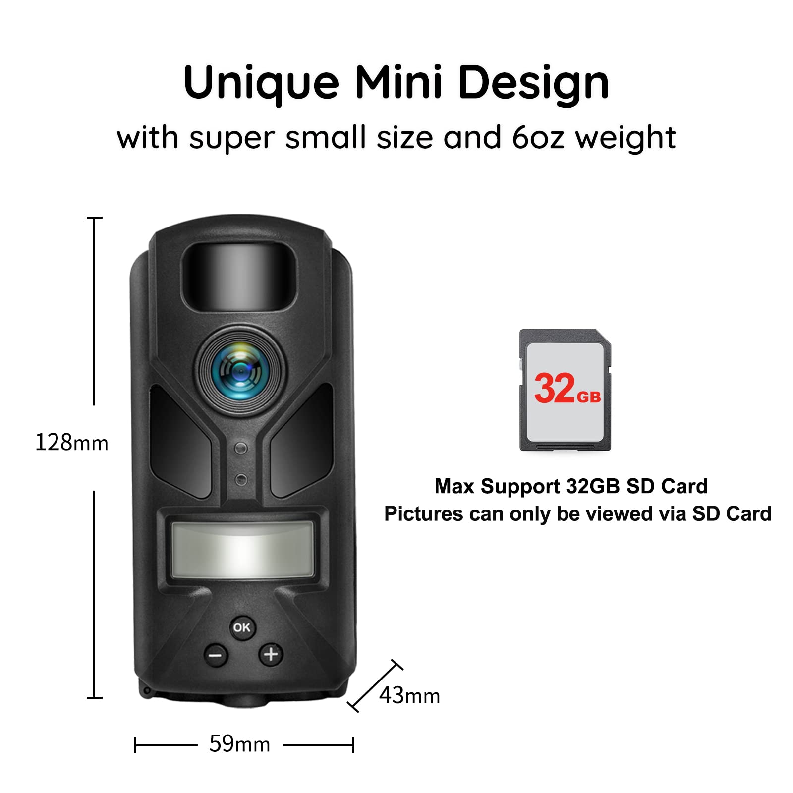 Outdoor Expert 20Mp Mini Trail Camera,1080P Hunting Trail Camera With No Glow 940Nm Night Vision Motion Activated Ip66 Waterproo