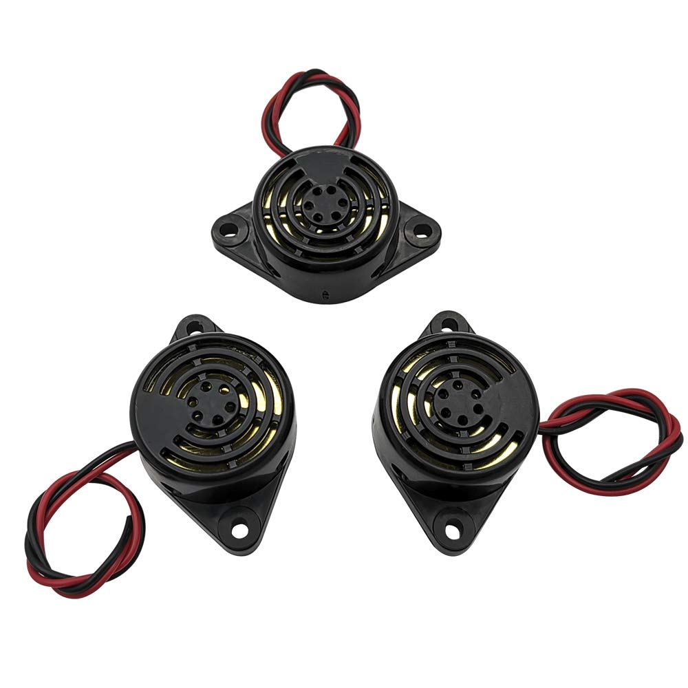 Weichuang 3Pcs Dc 3 24V 90Db Active Piezo Electronic Buzzer Beep Tone Alarm Ringer Continous Sound (Black) Sfm 27 W
