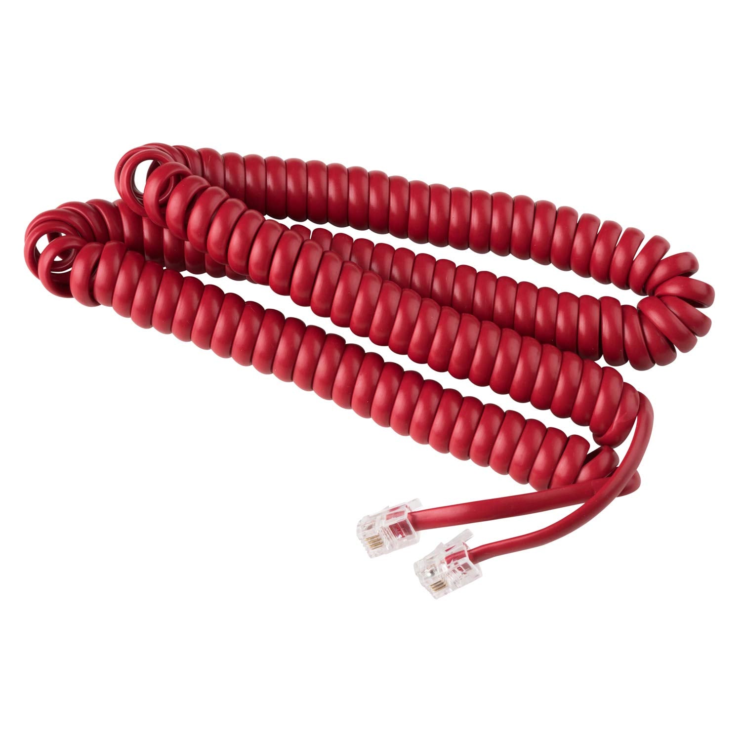 Isoho Phones: Telephone Cord Handset Curly   Phone Color Crimson Red 25Ft Long   Works On Virtually All Trimline Style Phones An