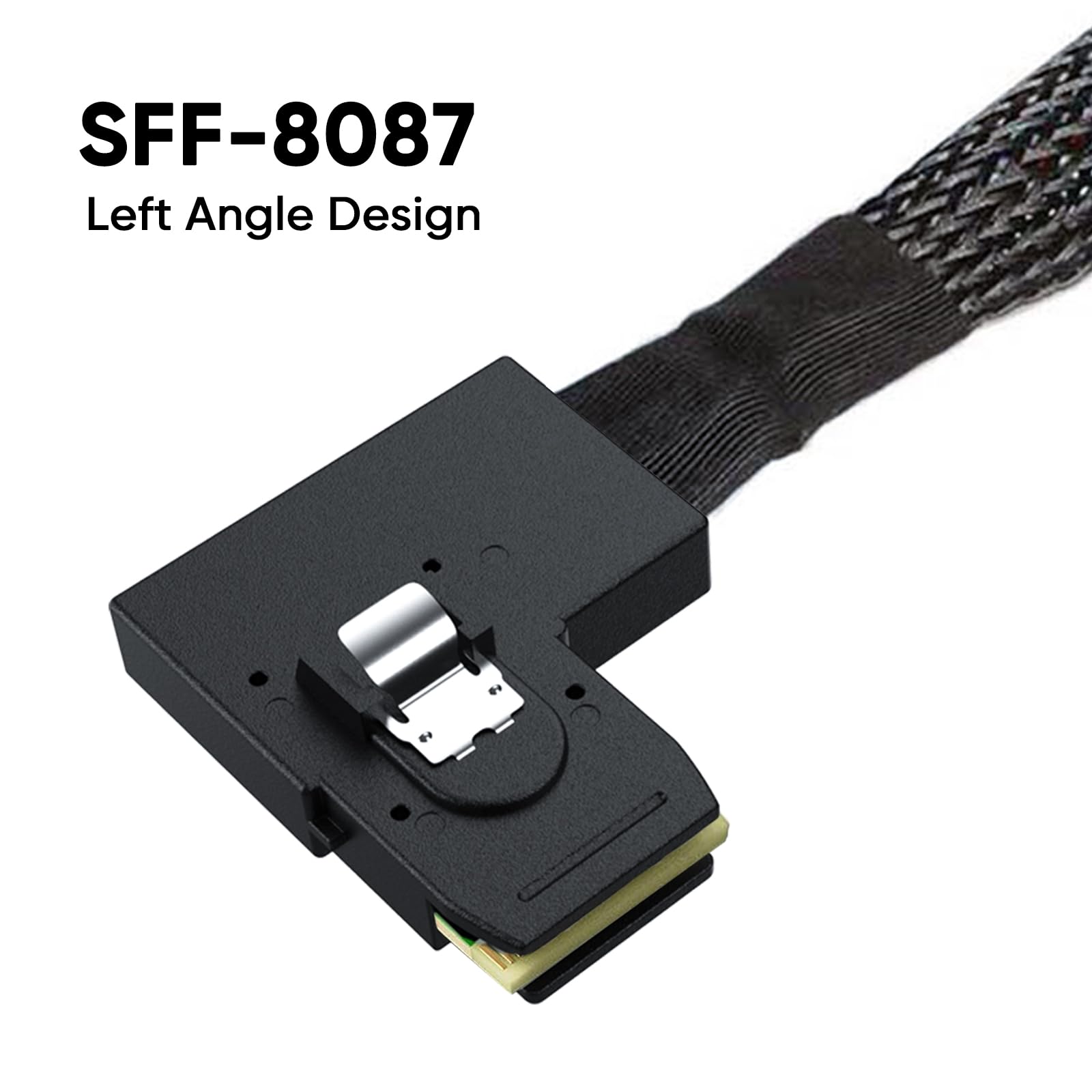 Cablecreation Internal Mini Sas Hd Cable, 3.3Ft Mini Sas Sff 8643 To Left Angle Mini Sas 36Pin Sff 8087 Cable, Mini Sas 36Pin To