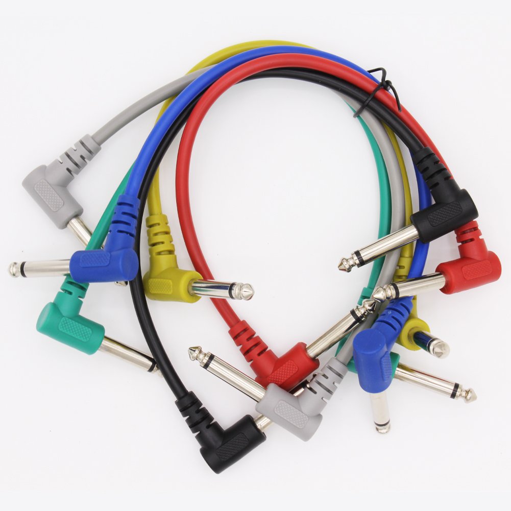 Leen4You Guitar Patch Cable Wire Effect Pedal Cable Cord Instrument Lead Cable Short Audio Connection Cable 6.35Mm(1/4 Inch) Col