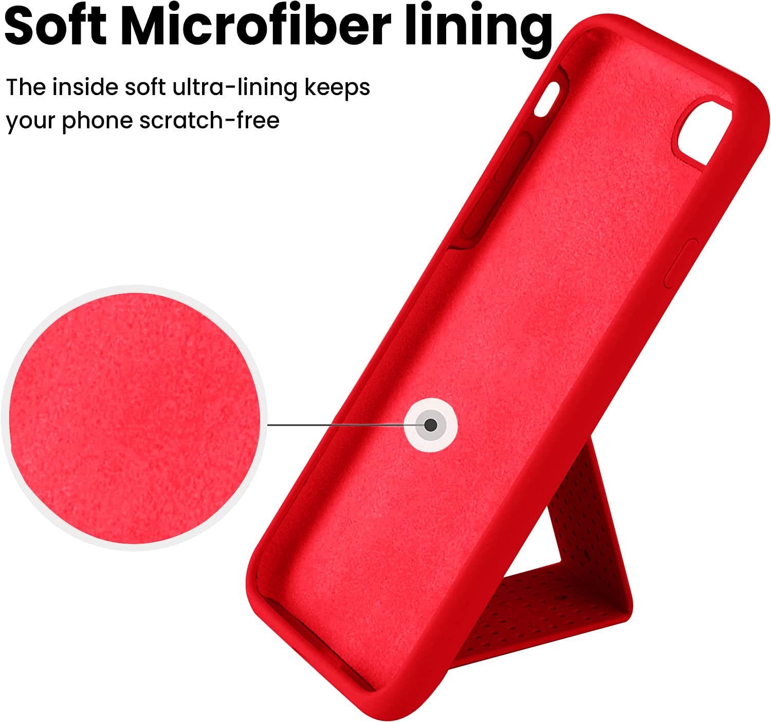 Laudtec Soft Silicone Kickstand Case Compatible With Iphone Se 2022/2020 Case,For Iphone 8 Case,For Iphone 7 Case Vertical And H