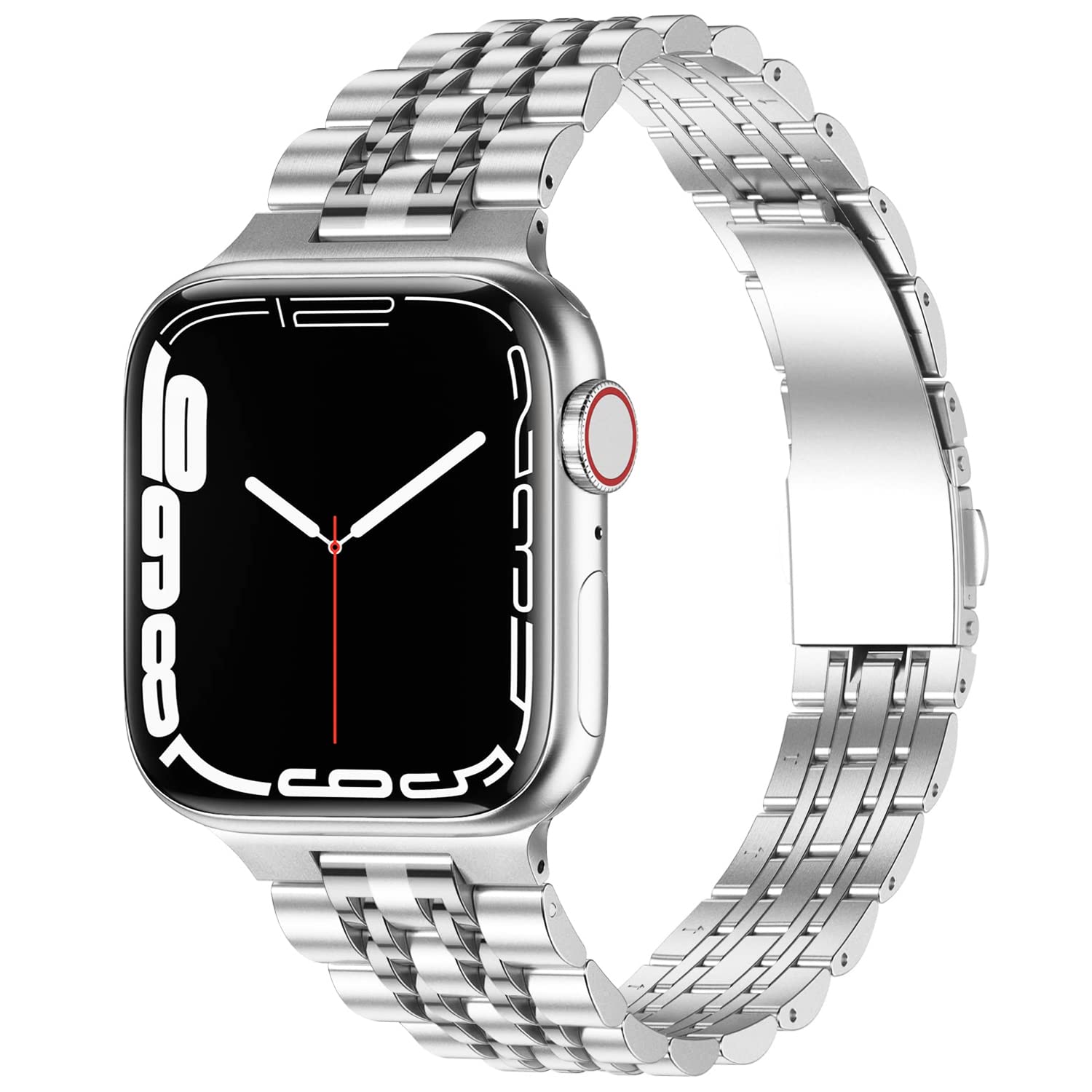 Pugo Top Replacement For Apple Watch Band, Stainless Steel Metal Iwatch Iphone Watch Folding Buckle Band For Apple Watch Series