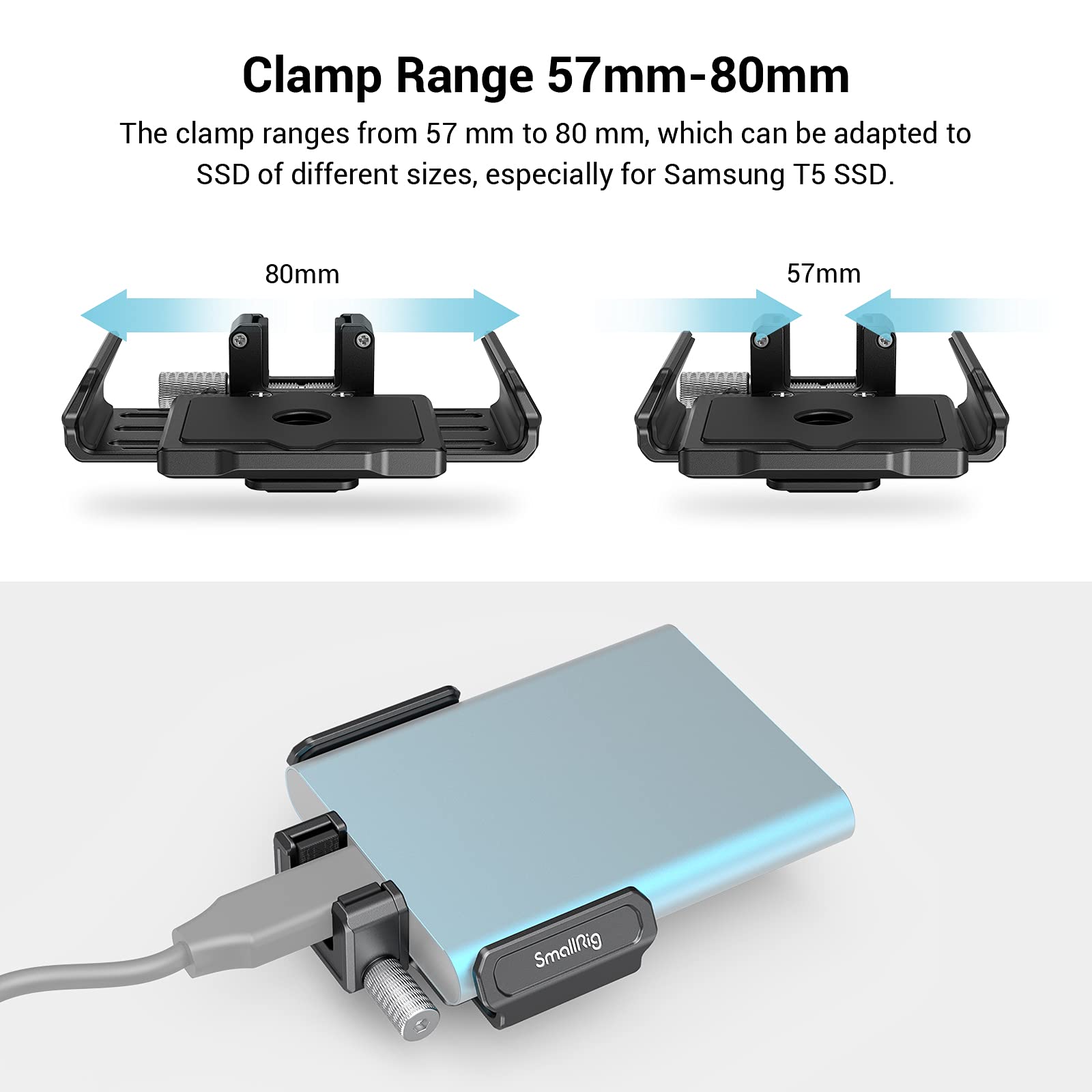 Smallrig Ssd Mount Bracket Ssd Holder For Samsung T5/T7 Ssd, Sandisk Ssd, Sandisk Ssd T5/T7, Compatible Cage For Bmpcc 6K Pro -