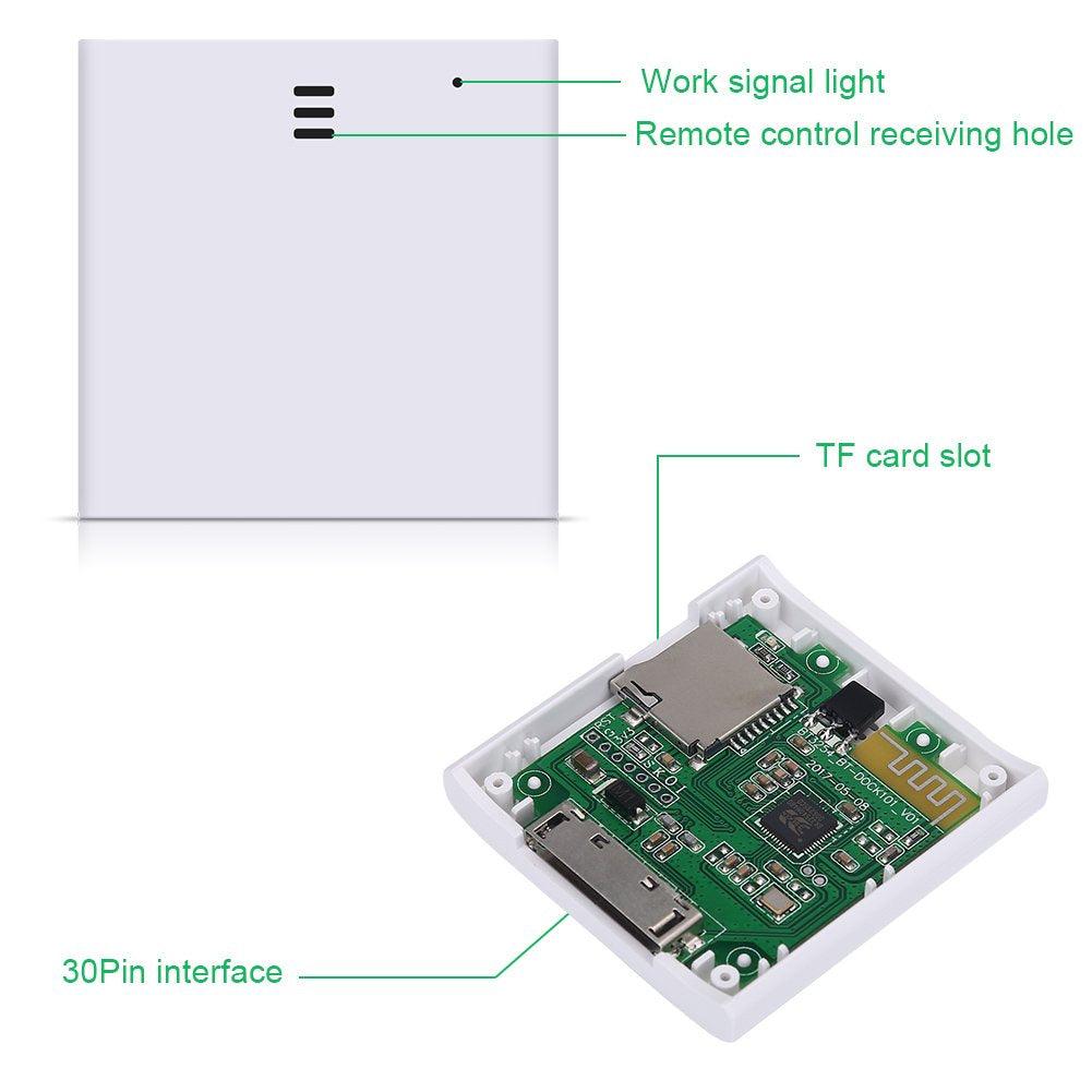 Wireless Receiver Adapter, Music Audio Transmitter With Bluetooth Function For 30Pin-Enabled Sounddock Dock Speaker(Black)