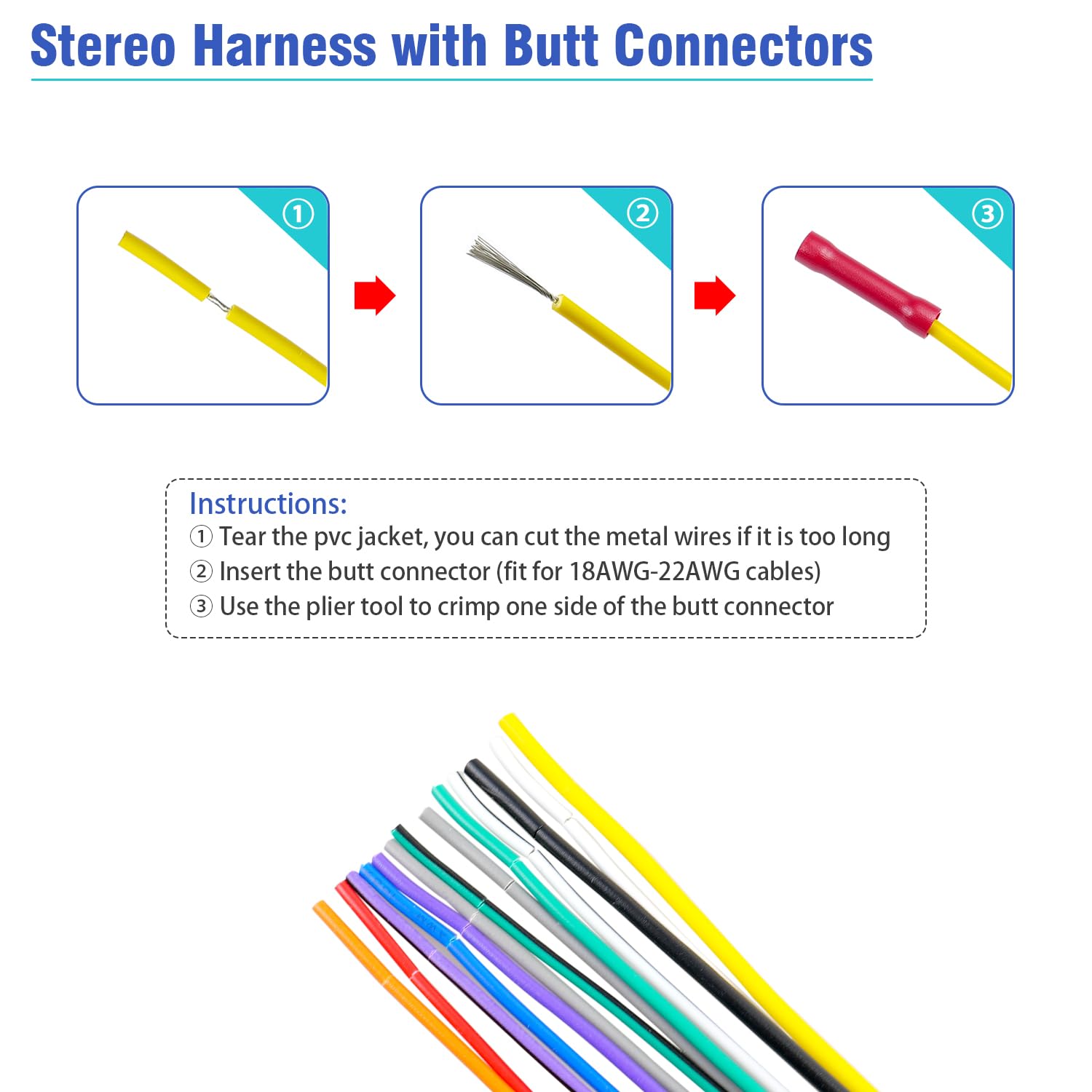 Jayubien 24Pin Radio Stereo Wiring Harness Compatible With 2010 2015 Honda Accord Odyssey Civic Pilot Crv Pilot, Fit For 2009 20
