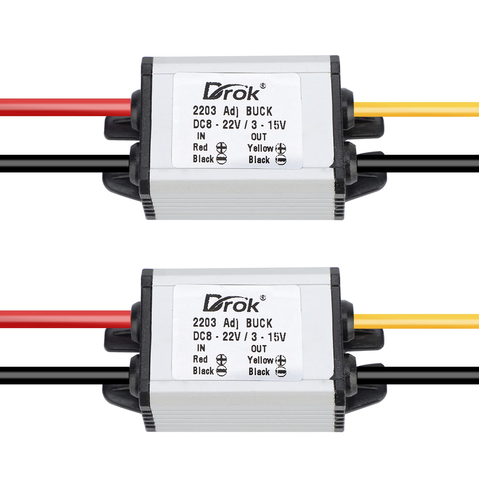 Drok 5V Dc Converter, 2Pcs Waterproof Dc Buck Converter 8V 22V 12 V Step Down To 3V 15V 6V 9V 3A Adjustable Power Supply Voltage