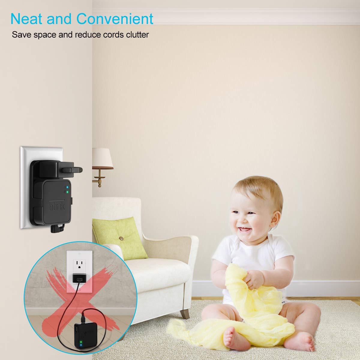 Fomass Outlet Wall Mount For Blink Sync Module 2  Mount Bracket Holder For Blink Xt/ Xt2 And Blink Outdoor Home Security Camera