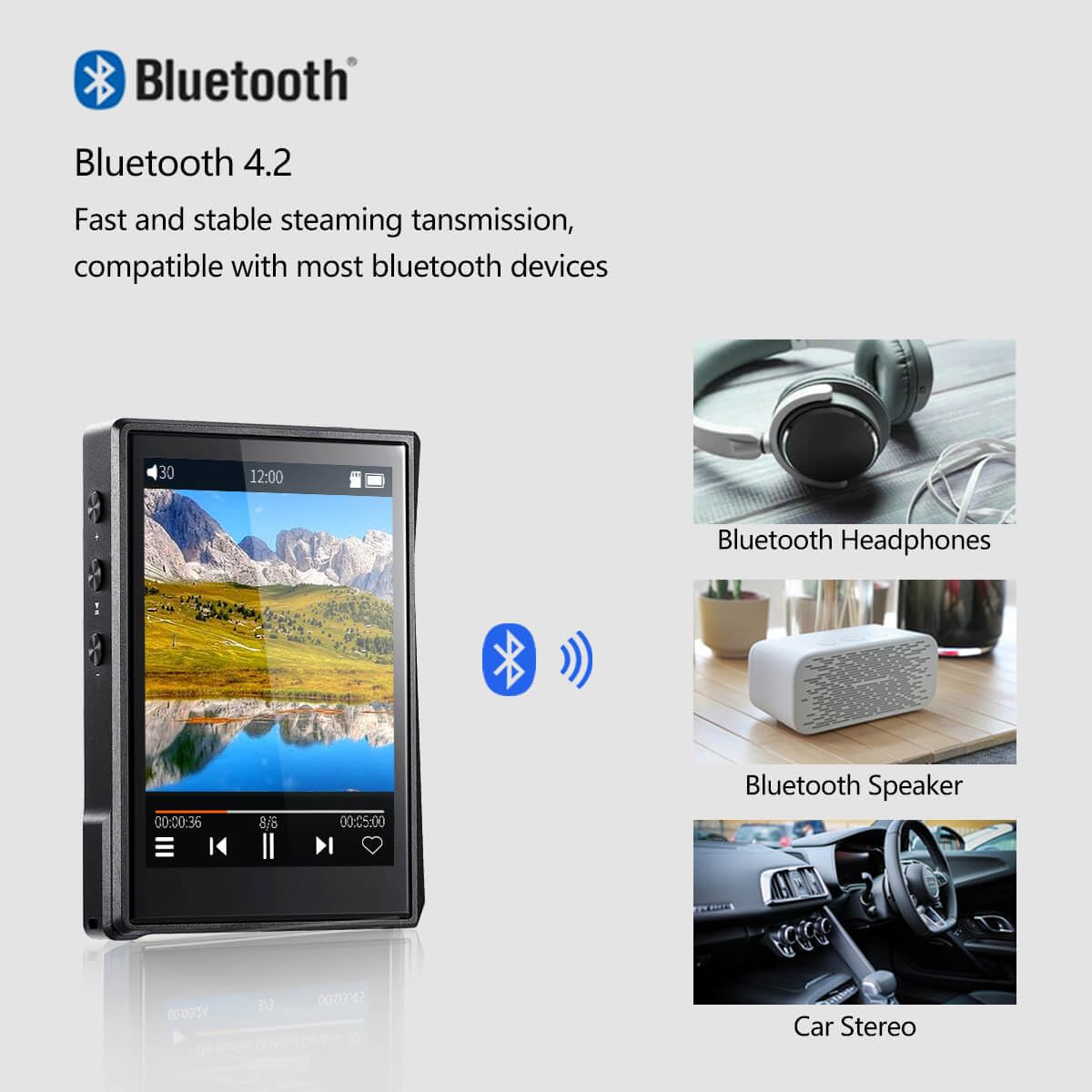 Surfans Hifi Mp3 Player With Bluetooth: F22 Full Touch Lossless Music Player   Portable High Resolution Dsd Digial Audio Player 32Gb Memory Expandable Up To 1Tb