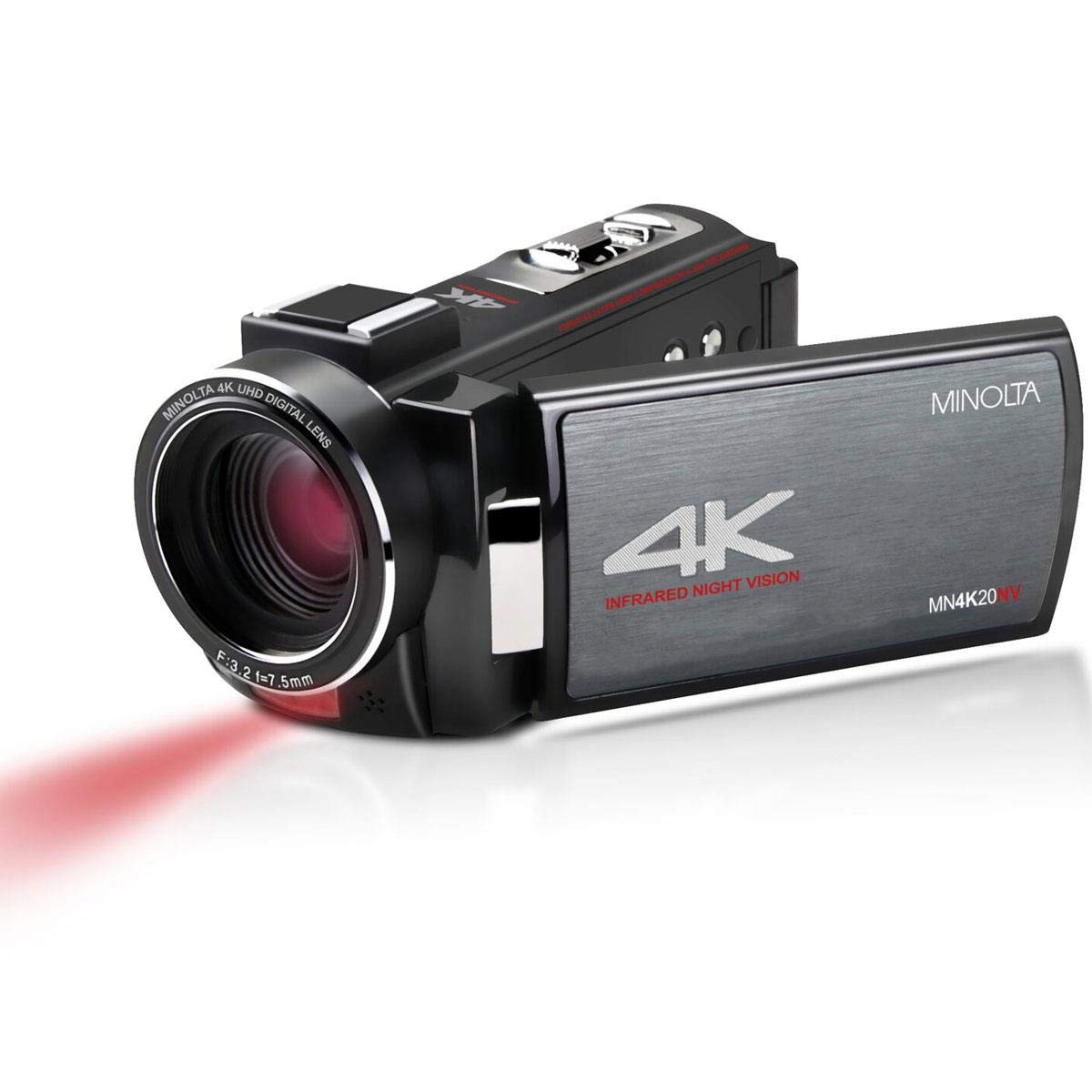 Minolta 4K Ultra Hd 30 Mega Pixels Night Vision Digital Camcorder, Mn4K20Nv