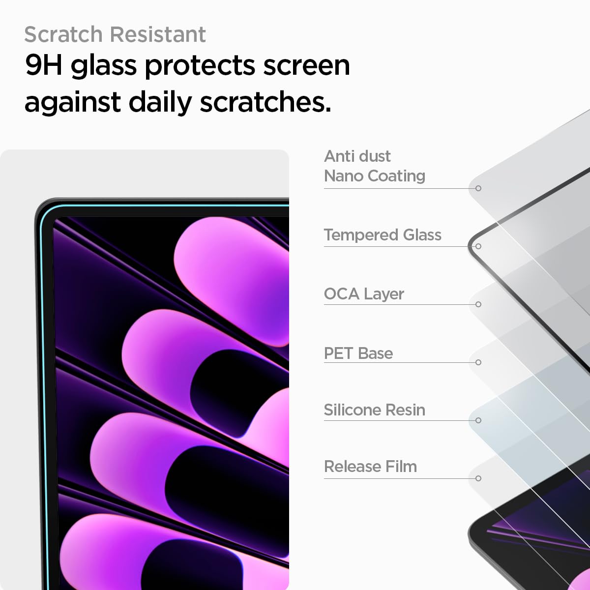 Spigen Tempered Glass Screen Protector [Glas.Tr Slim] Designed For Macbook Air 15 Inch M4 / M3 / M2 (2025/2024 / 2023)   1 Pack