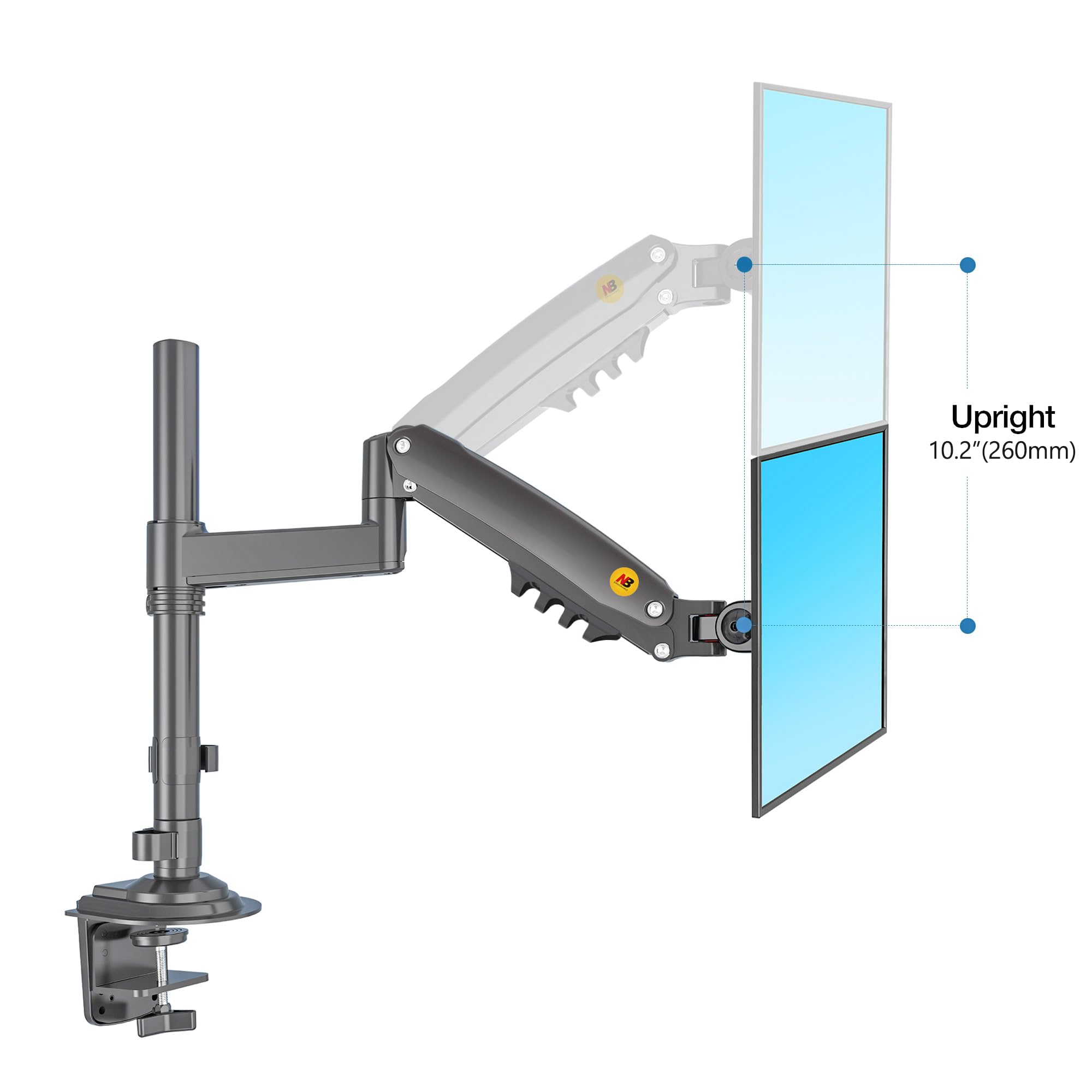 Nb North Bayou Monitor Desk Mount Long Arm For Monitors Within 4.4 To 19.8Lbs Ultra Wide Full Motion Swivel Height Adjustable Mo