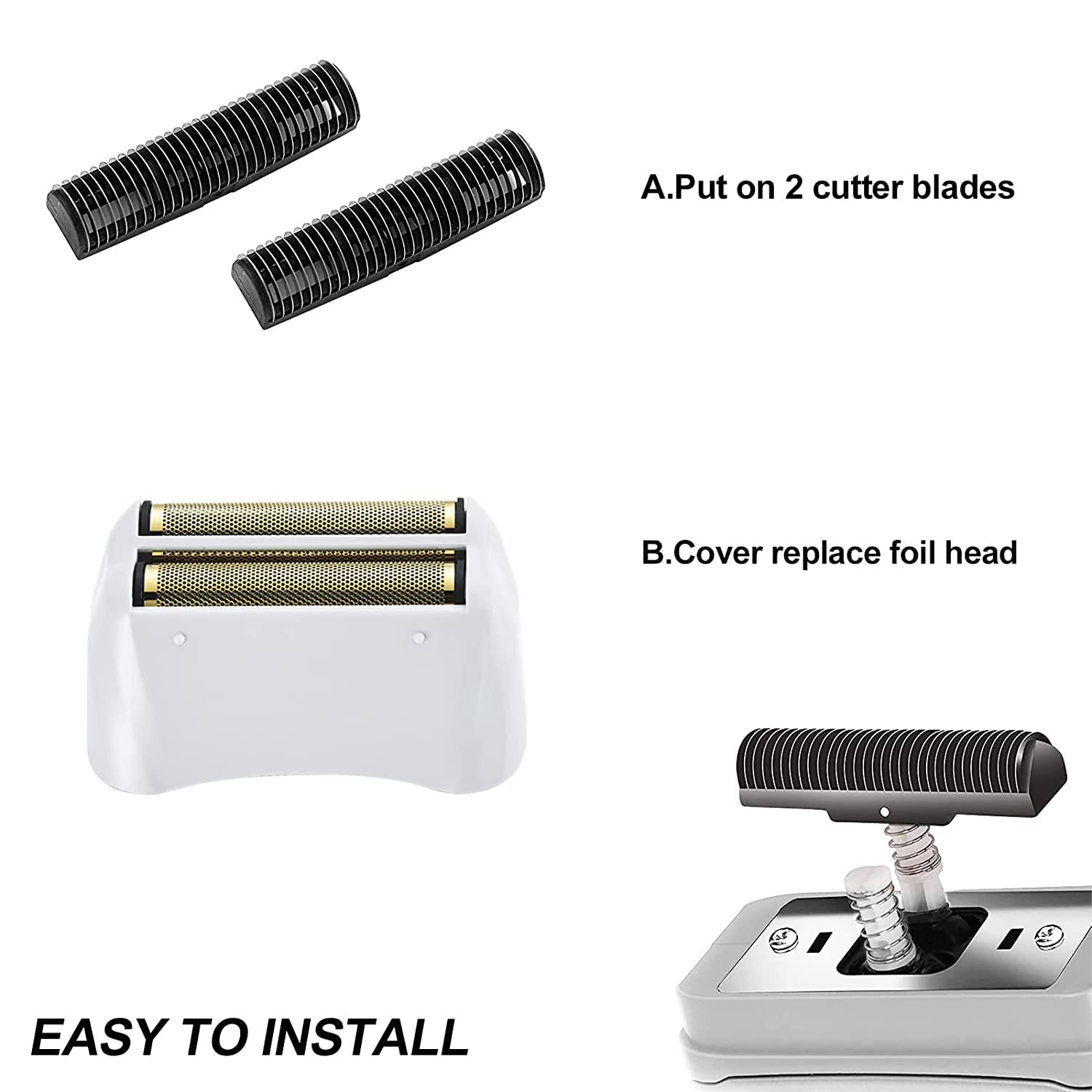 3 Packs Pro Shaver Replacement Foil And Cutters Compatible With Andis #17155 & #17150#17200 Shaver Pro Foil
