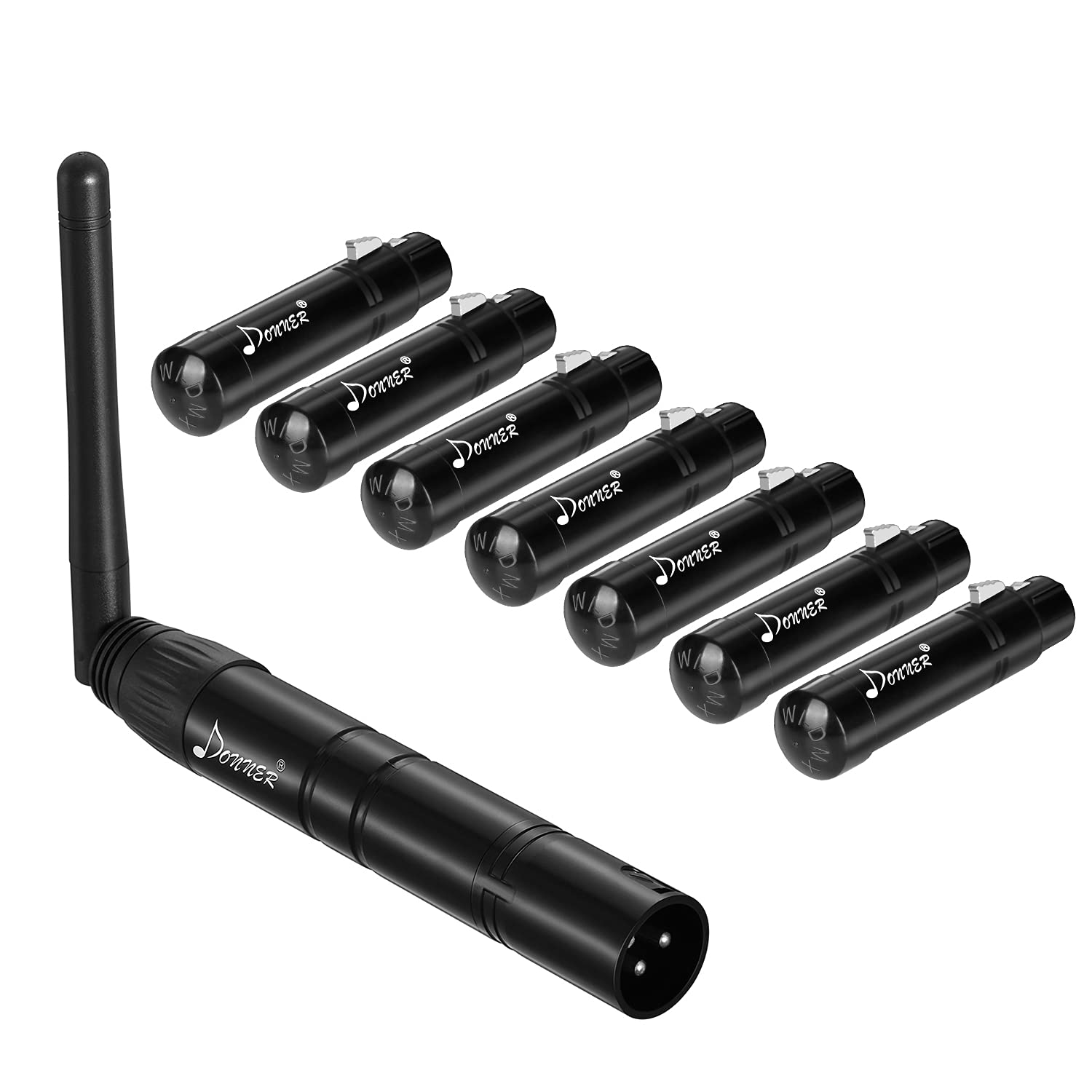 Donner Dmx512 Wireless Controller Dfi Dj 2.4G Dmx Wireless 7 Receivers Short Version With Light Dome & 1 Transmitter Stage Light