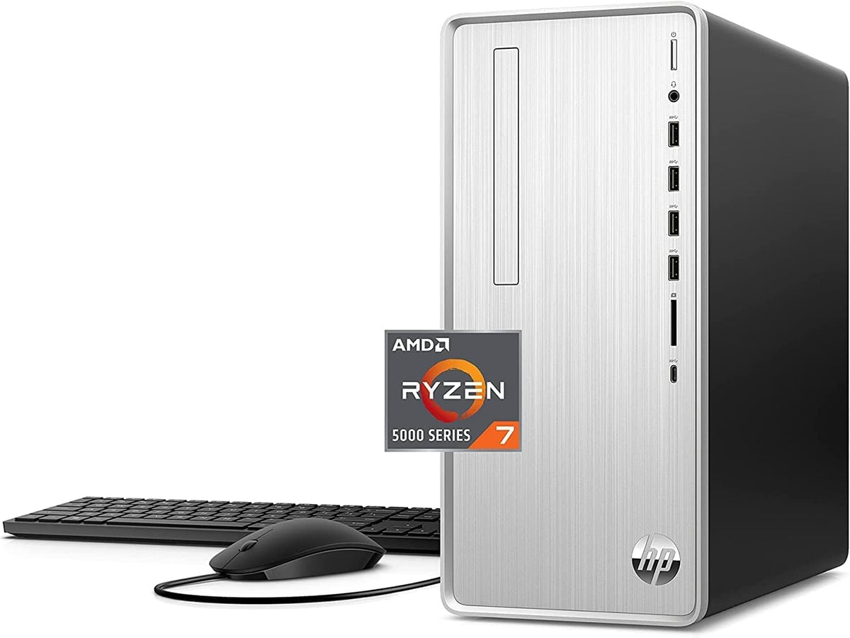 Hp 2023 Pavilion Desktop Pc, Amd Ryzen 7 5700G (8 Cores), 32Gb Ram, 2Tb Ssd, 2Tb Hdd, Amd Radeon Graphics, Wi-Fi, Bluetooth, Key