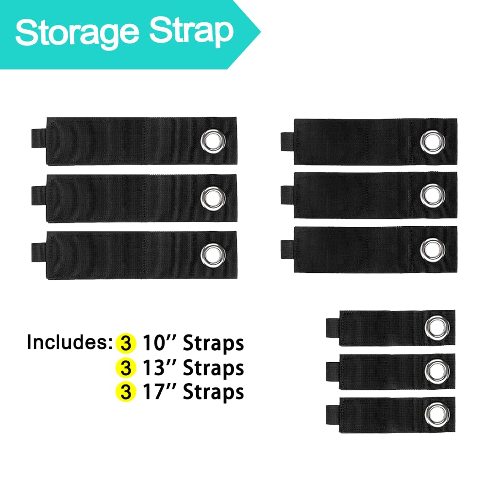 Heavy Duty Storage Straps   9 Pack Hook And Loop Hanging Extension Tool Cord Straps Organizer For Cable Management, Rope, Hoses,