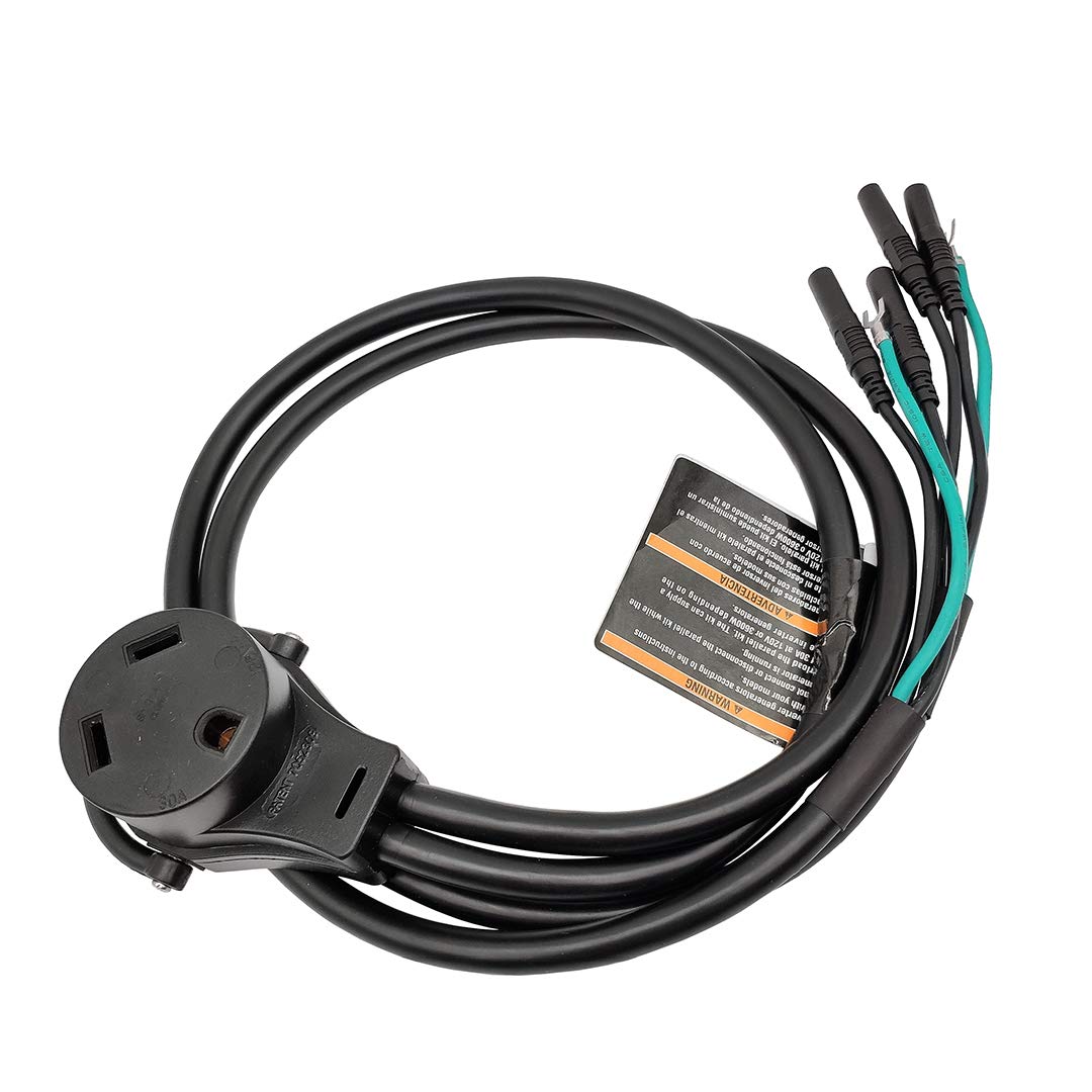 Parkworld 61094 30 Amp Inverter Generator Parallel Cord, Inverter Generator Parallel Kit Terminals With Cable To Rv 30A Tt 30R Female, 120V, 30A, 3Ft (Black)