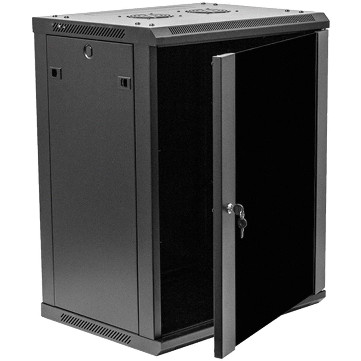 Navepoint 15U Server Rack Enclosure   17.7    Deep, 15U Wall Mount Network Cabinet With Locking Glass Door For 19    It Equipmen