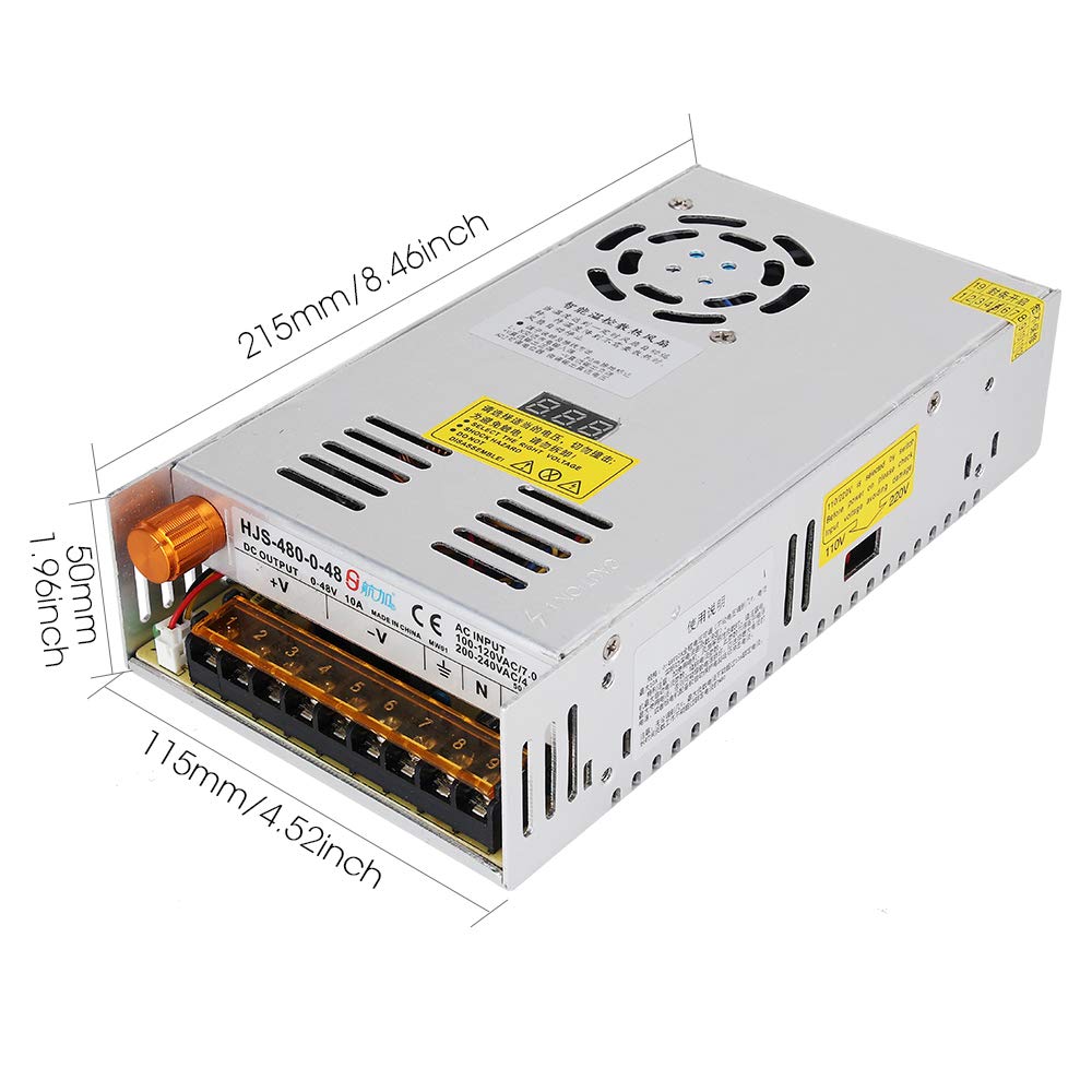Adjustable Dc Power Voltage Converter Ac 110V 220V To Dc 0 48V Module Switching Power Supply Digital Display 480W Voltage Regula
