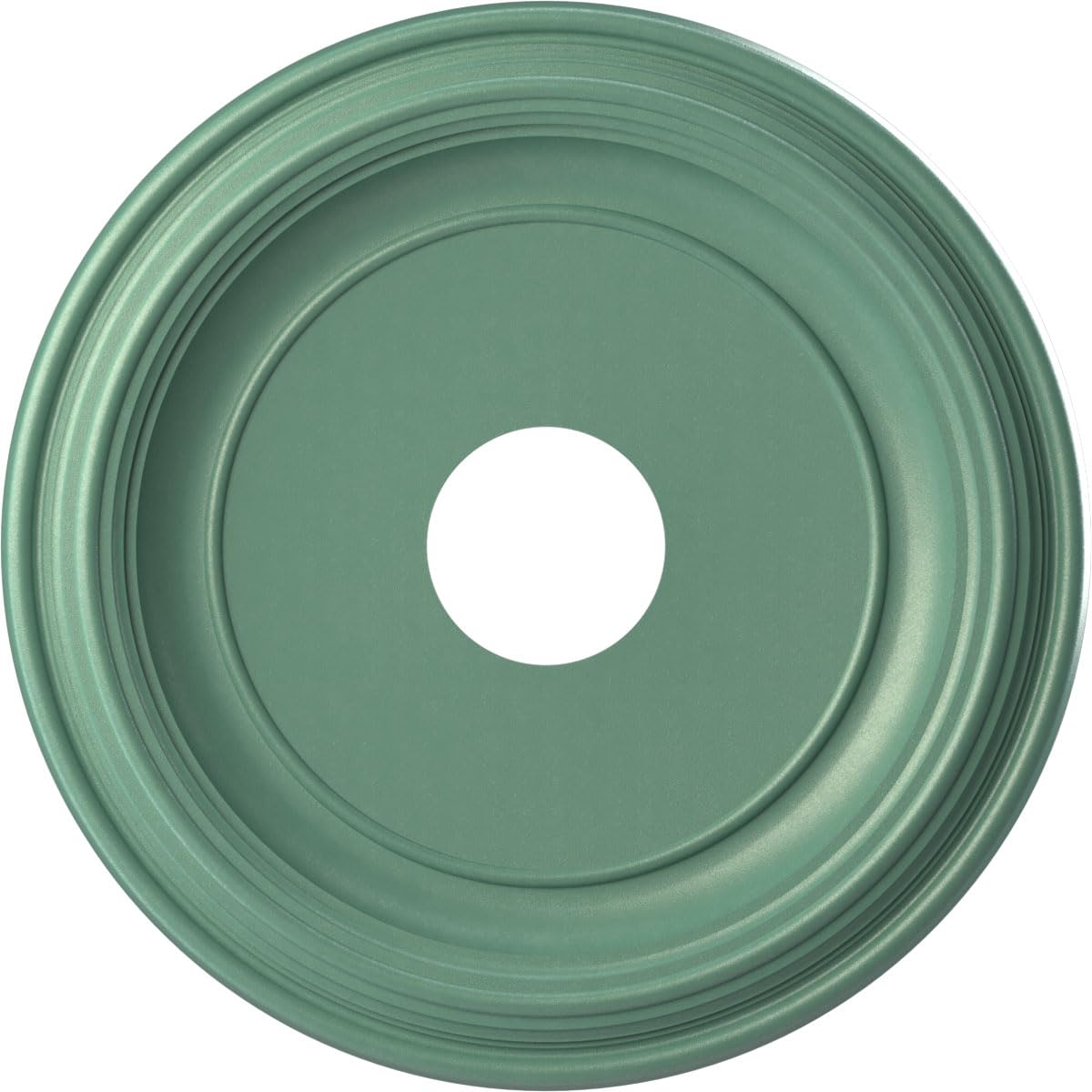 16OD x 3 1/2ID x 1 3/8P Traditional Thermoformed PVC Ceiling Medallion (Fits Canopies up to 9 1/2), Universal Pearl Metallic Sea