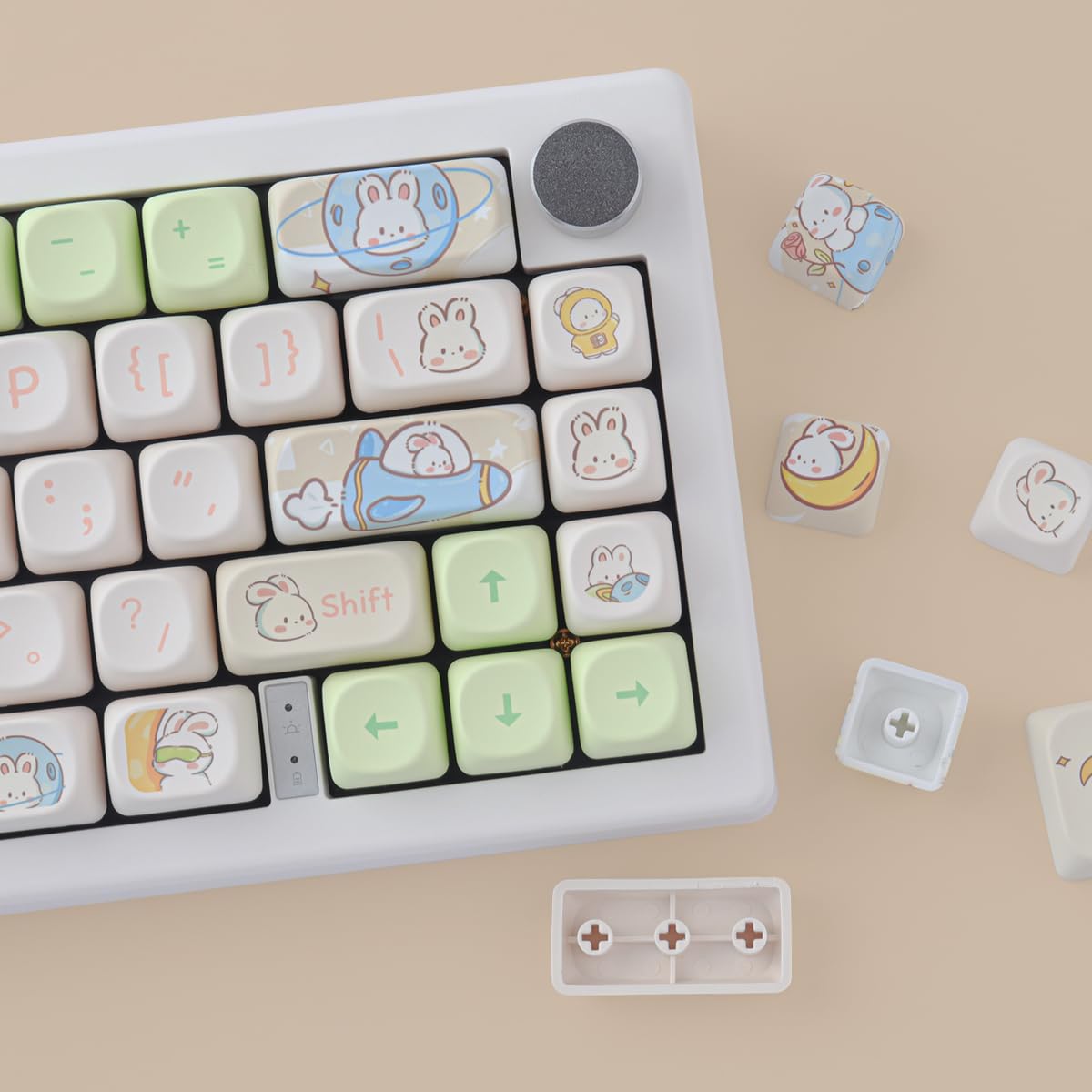 Tyrixki Keycaps 143 Keys Pbt Custom Keycaps Rabbit Cute Keycaps Set Moa Profile Keycaps For Cherry Gateron Mx Swithes Mechanical