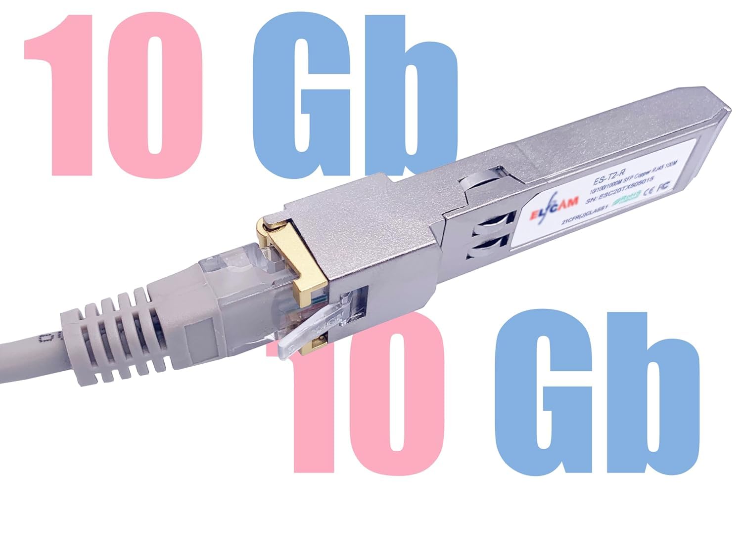 Elfcam   10G Sfp+ Transceiver Module With Rj45 Port, 10Gb Sfp+ Module 10Gbase T 30M