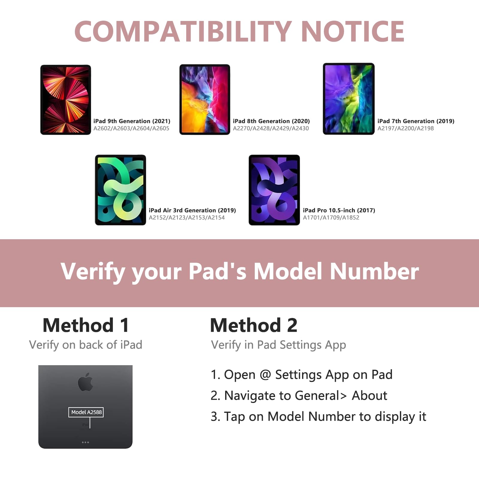 Coo Ipad Keyboard Case For Ipad 10.2'' 9Th/8Th/7Th Gen, For Ipad Air 10.5''(3Rd Gen)/For Ipad Pro 10.5 In, Backlit 10 Color 360