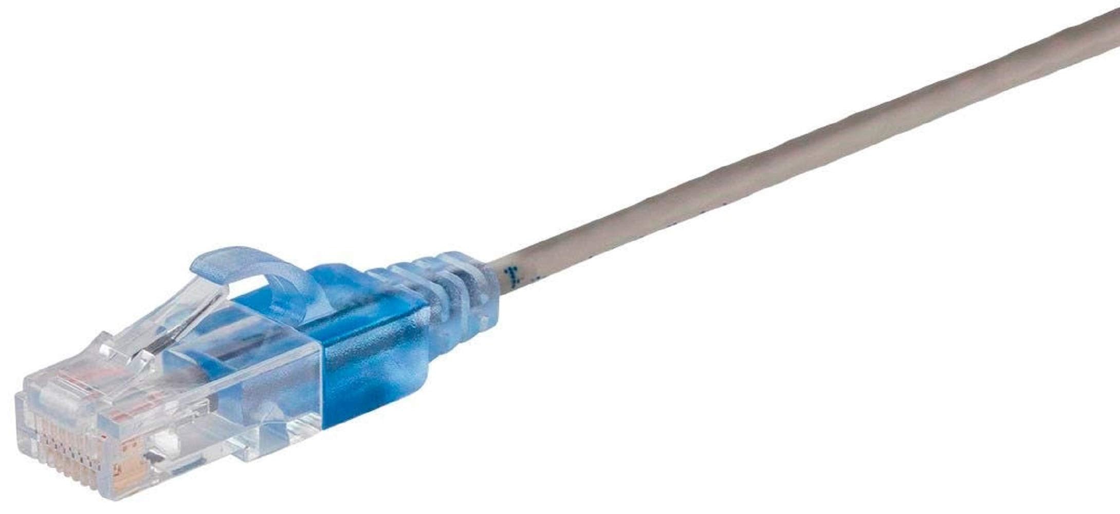 Monoprice Cat6A 25Ft Gray 10 Pk Patch Cable Utp 30Awg 10G Pure Bare Copper Snagless Rj45 Slimrun Series Ethernet Cable