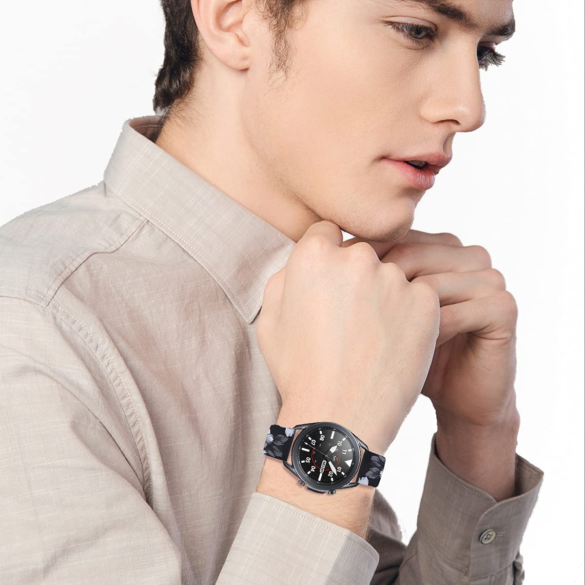 Toolaik Florai 22Mm Watch Band Compatible For Samsung Galaxy Watch 3 45Mm/Gear S3 Frontier/Classic,Silicone 22Mm Watch Band Quic