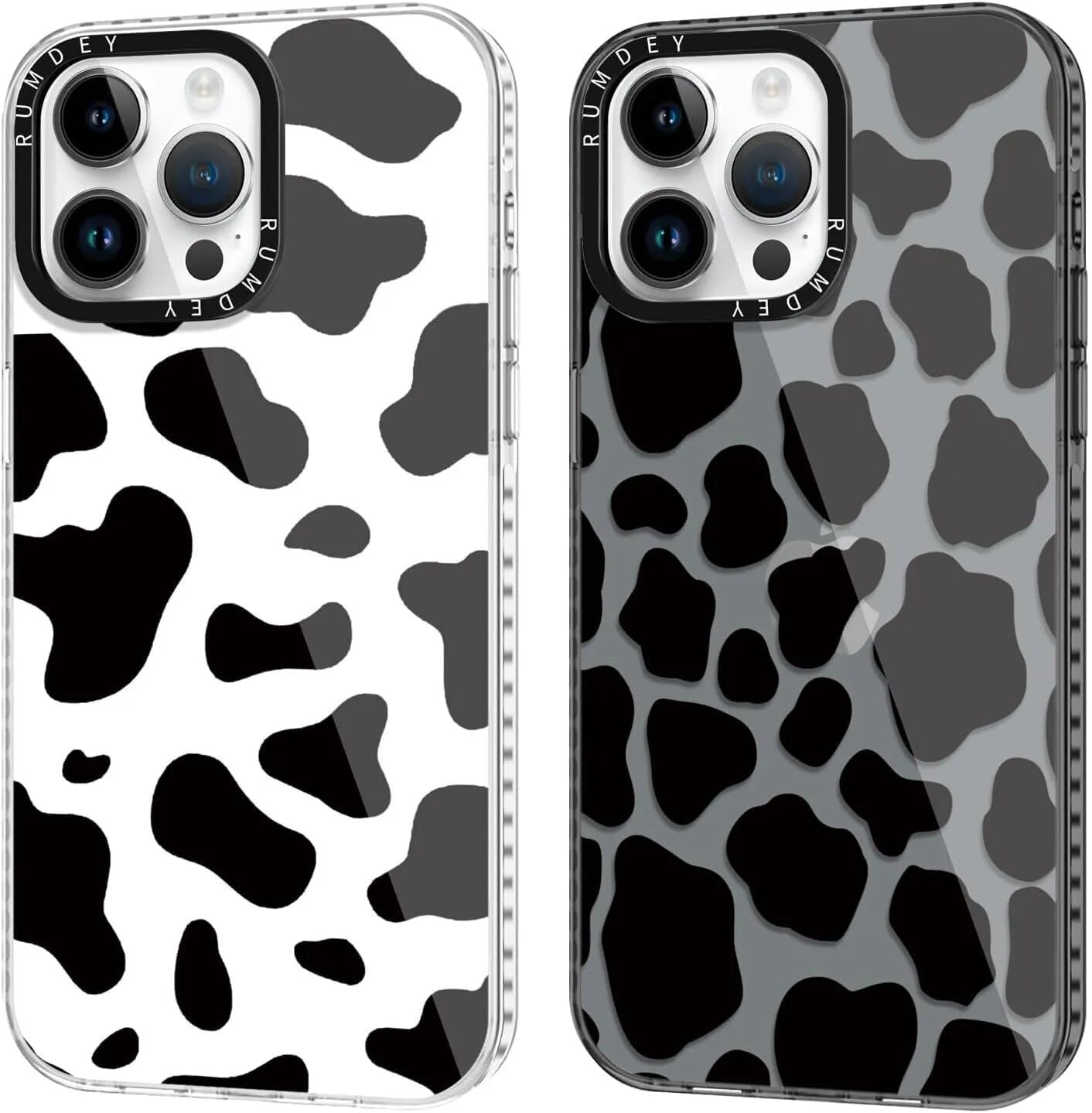 Rumdey 2 Pack Cute Pattern For Iphone 11 Pro 5.8'' Phone Case, Cow Print Aesthetic Design Clear Cases Soft Silicone Slim Tpu Sho