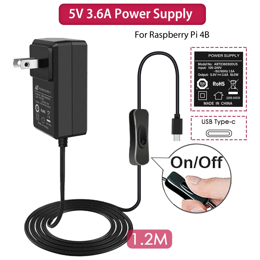 Geeekpi Starter Kit For Raspberry Pi 4 8Gb   128Gb Edition, Case With Pwm Fan, 18W 5V 3.6A Power Supply With On/Off Switch, Hdmi