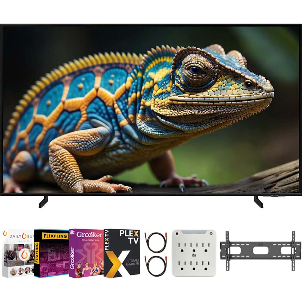Samsung Qn85Q60D 85 Inch Qled 4K Smart Tv Bundle With Premiere Movie Streaming Package & Tv Setup Bundle With Wall Mount + Surge