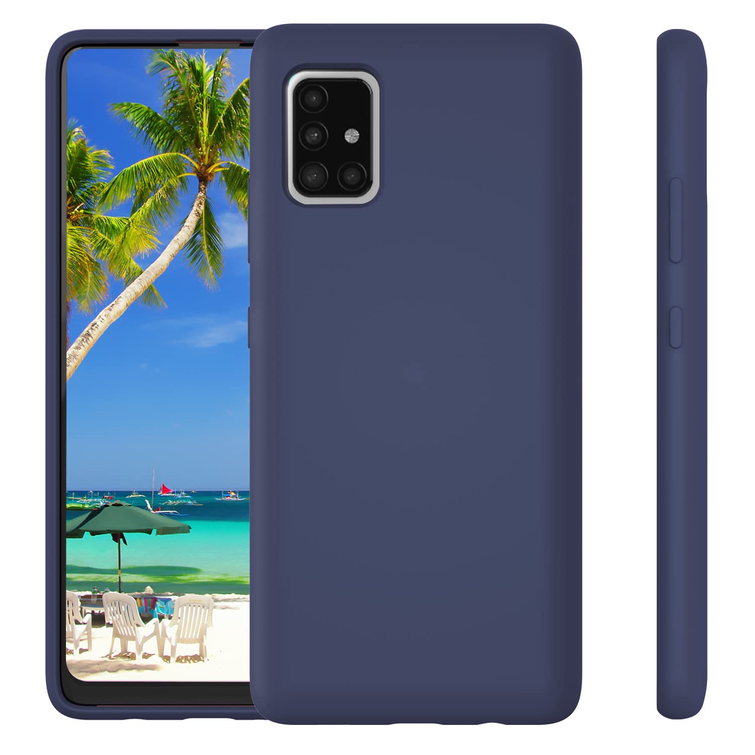 Meifei Galaxy A71 5G Case, Samsung A71 5G Case Liquid Silicone Case Dual Layer Hybrid Hard Pc Soft Silicone Gel Rubber Bumper Sl